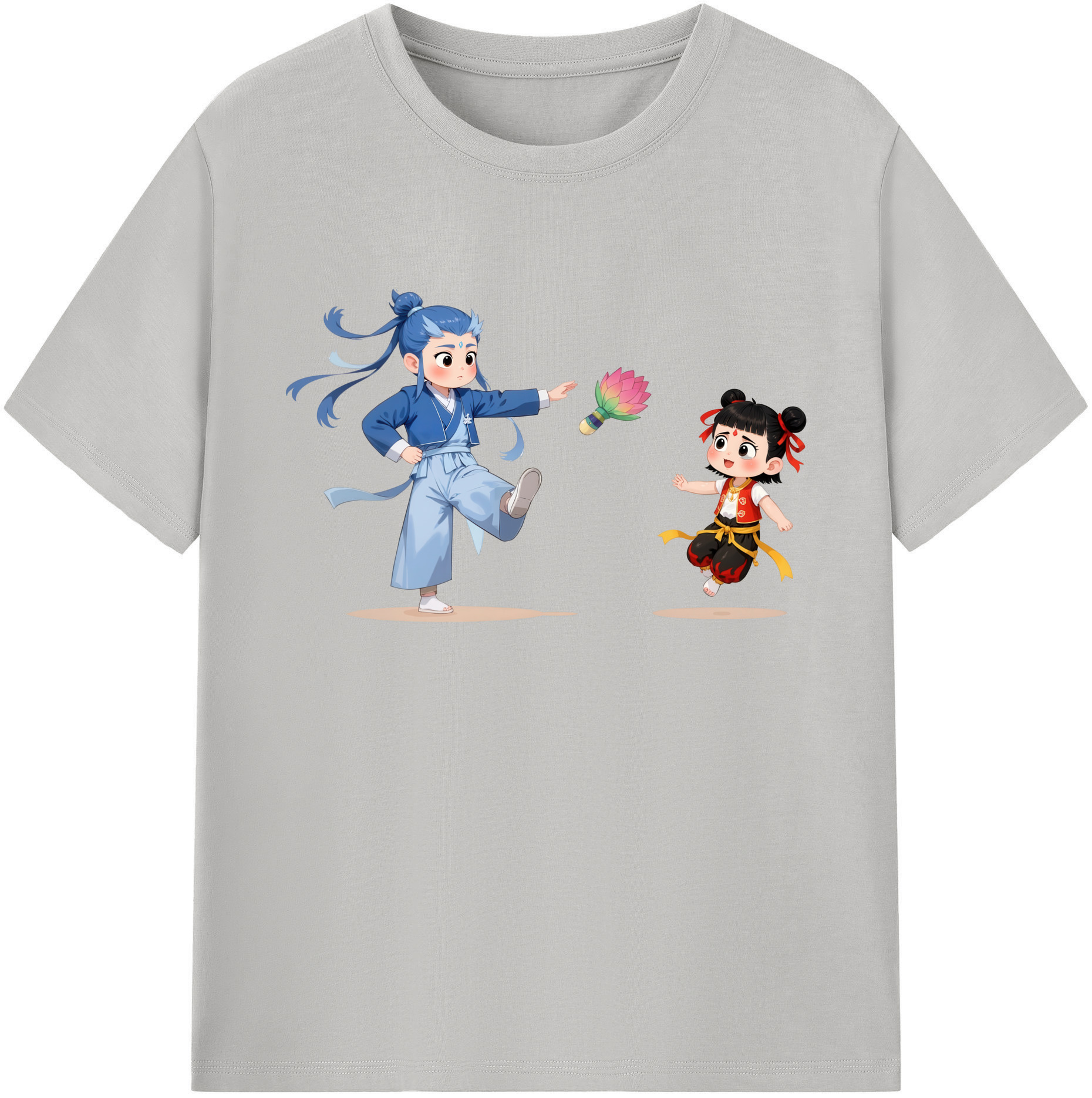 （画像用） Ne Zha 2 ナタ 魔童の大暴れ 綿100％ メンズ半袖Tシャツ｜肌触りやわらか＆通気性