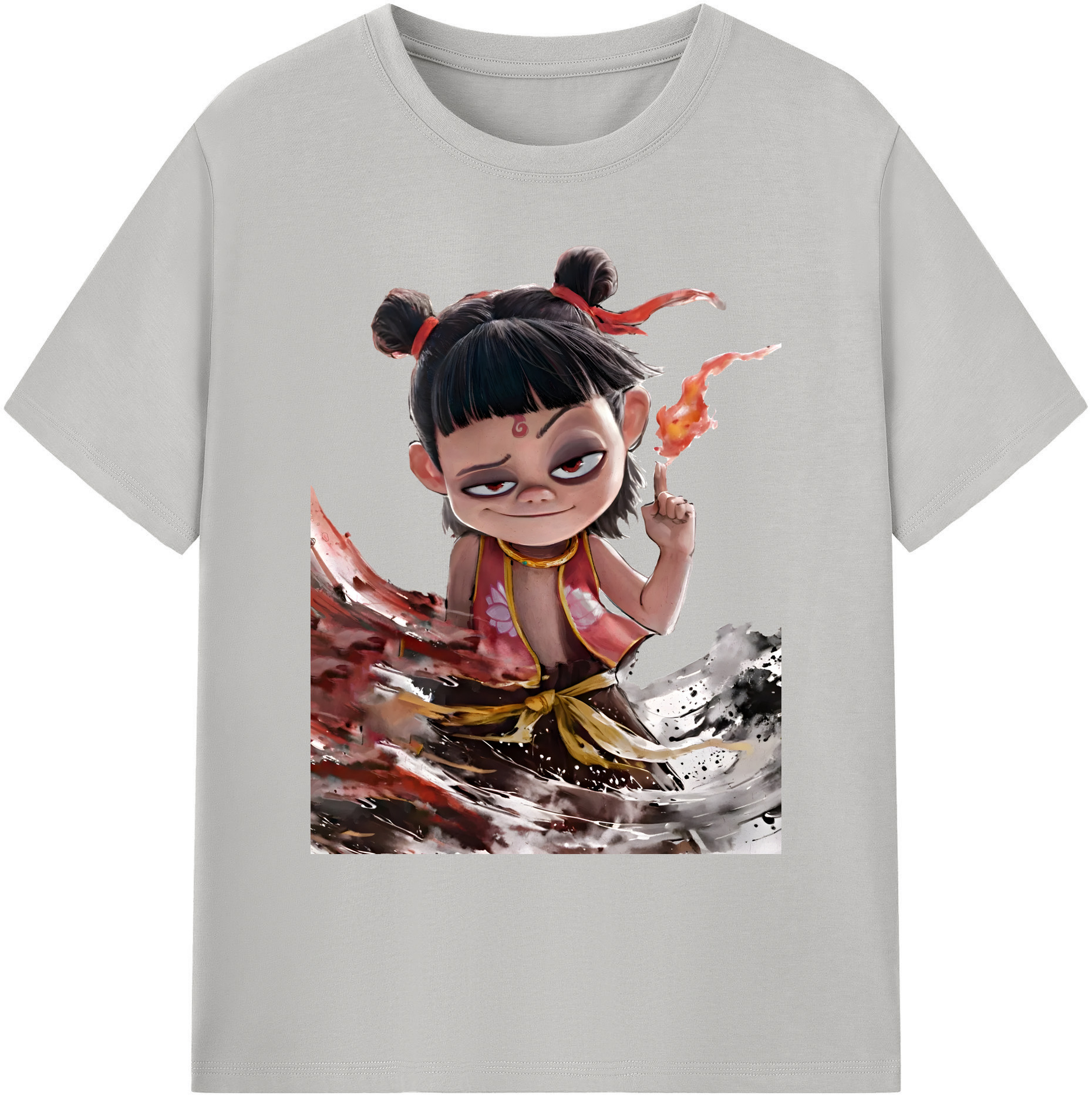 （画像用） Ne Zha 2 ナタ 魔童の大暴れ 綿100％ メンズ半袖Tシャツ｜肌触りやわらか＆通気性