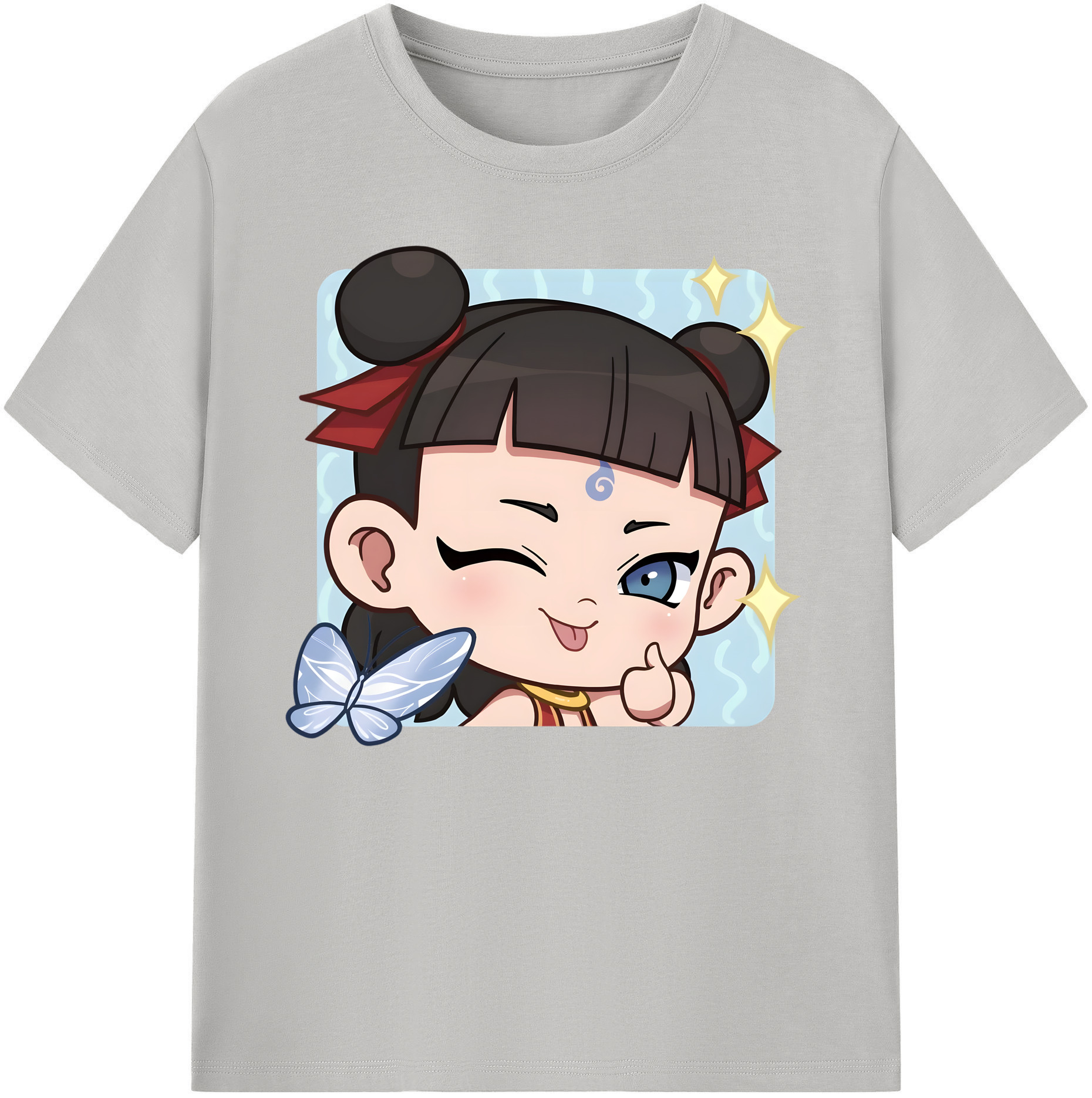 （画像用） Ne Zha 2 ナタ 魔童の大暴れ 綿100％ メンズ半袖Tシャツ｜肌触りやわらか＆通気性