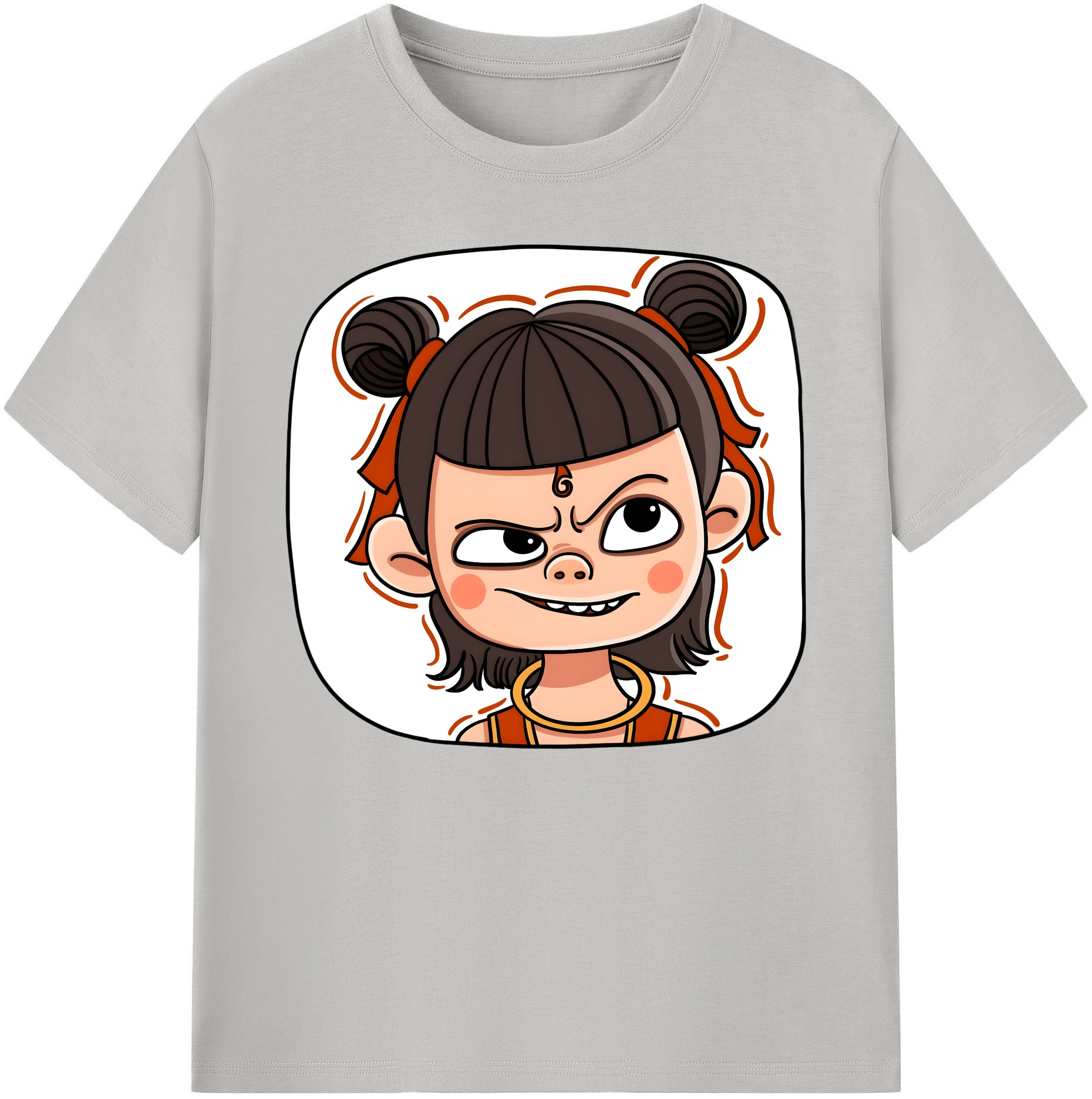 （画像用） Ne Zha 2 ナタ 魔童の大暴れ 綿100％ メンズ半袖Tシャツ｜肌触りやわらか＆通気性