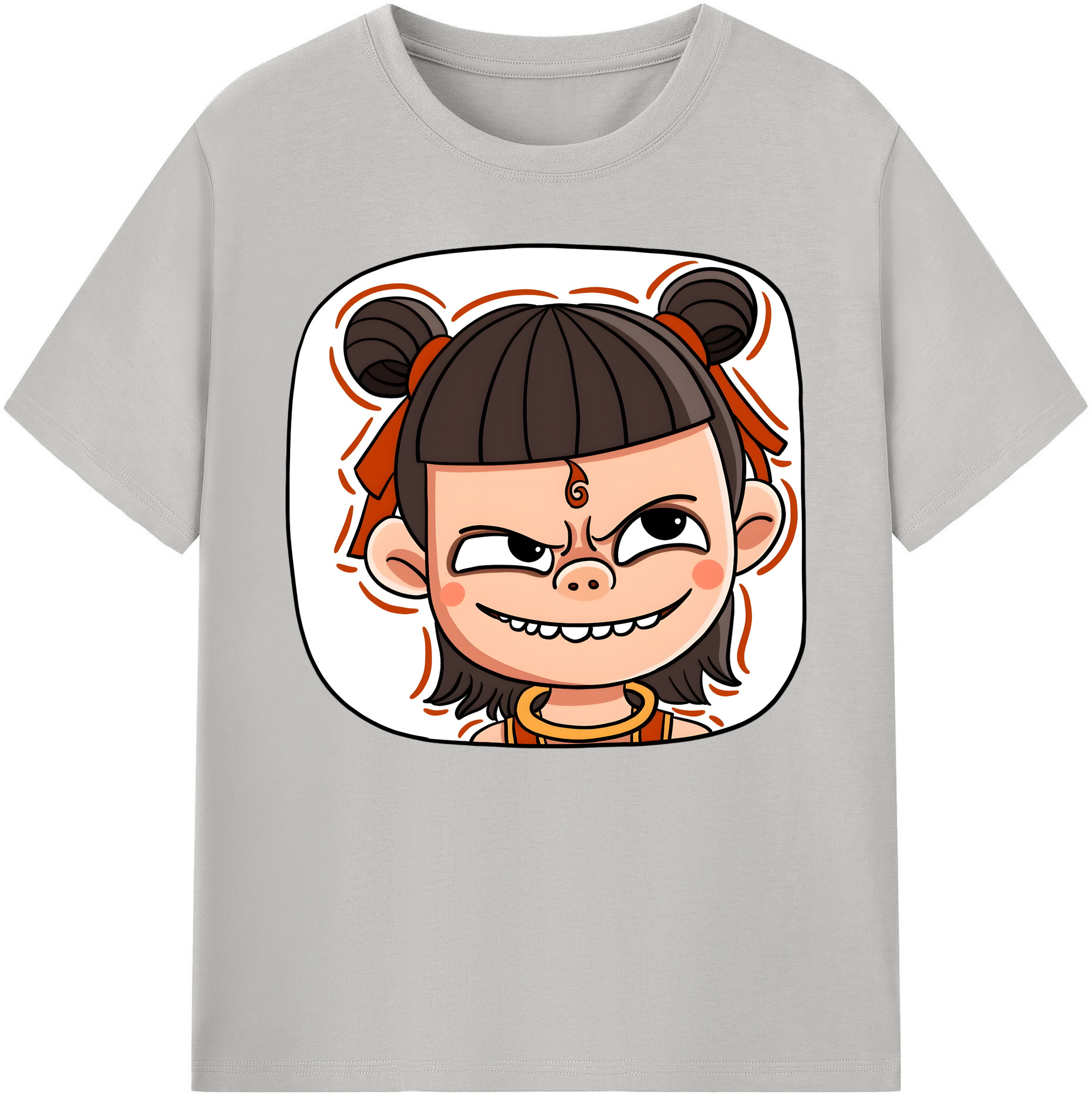 （画像用） Ne Zha 2 ナタ 魔童の大暴れ 綿100％ メンズ半袖Tシャツ｜肌触りやわらか＆通気性