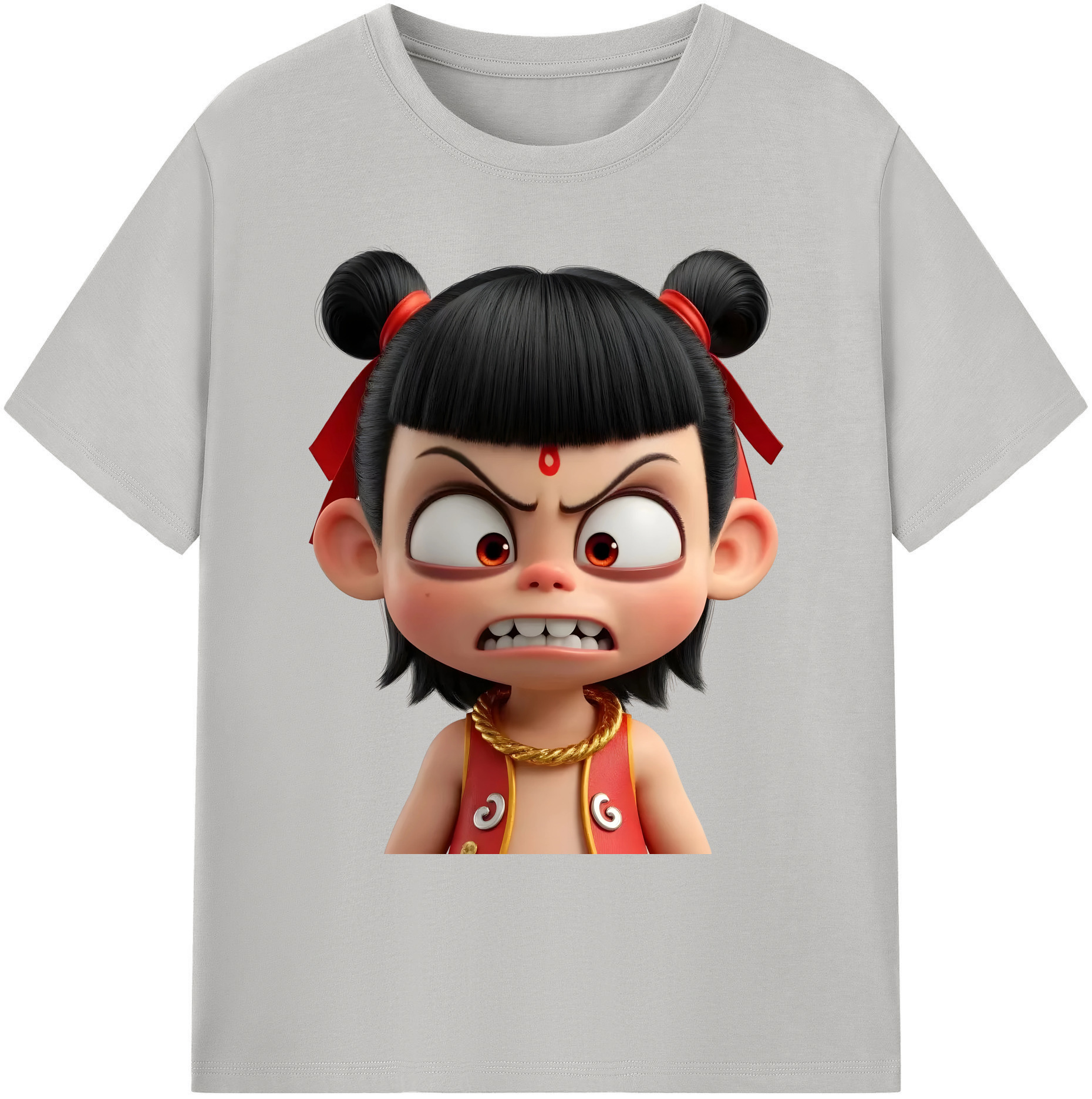 （画像用） Ne Zha 2 ナタ 魔童の大暴れ 綿100％ メンズ半袖Tシャツ｜肌触りやわらか＆通気性