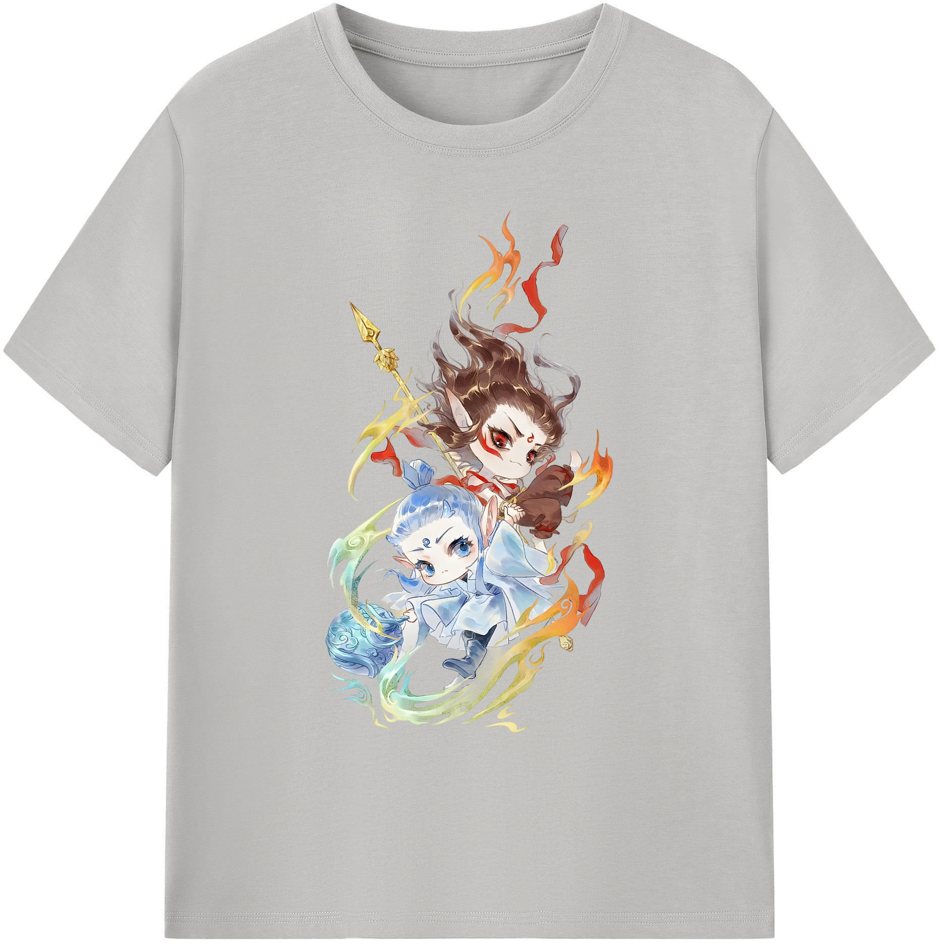 （画像用） Ne Zha 2 ナタ 魔童の大暴れ 綿100％ メンズ半袖Tシャツ｜肌触りやわらか＆通気性