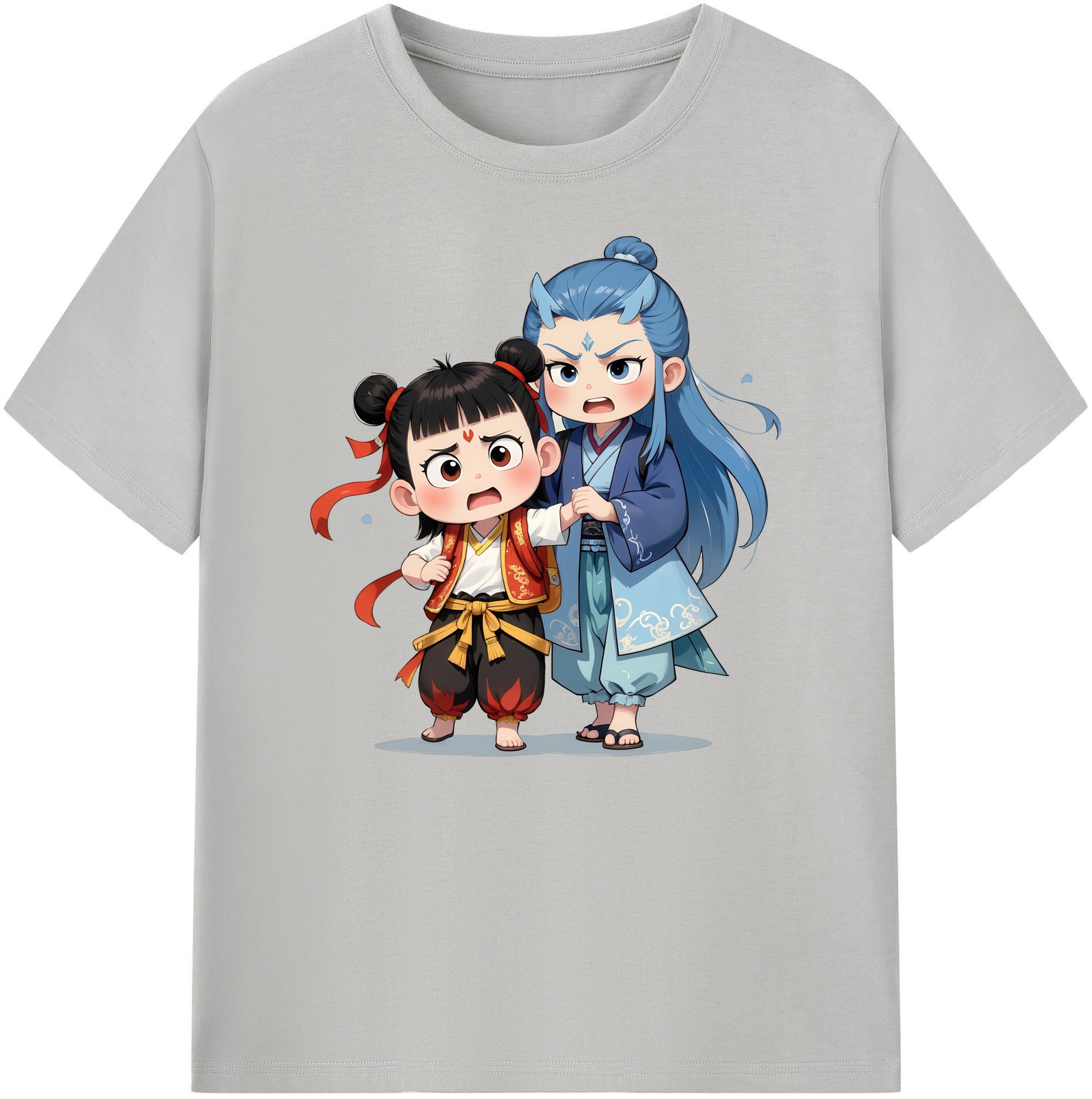 （画像用） Ne Zha 2 ナタ 魔童の大暴れ 綿100％ メンズ半袖Tシャツ｜肌触りやわらか＆通気性