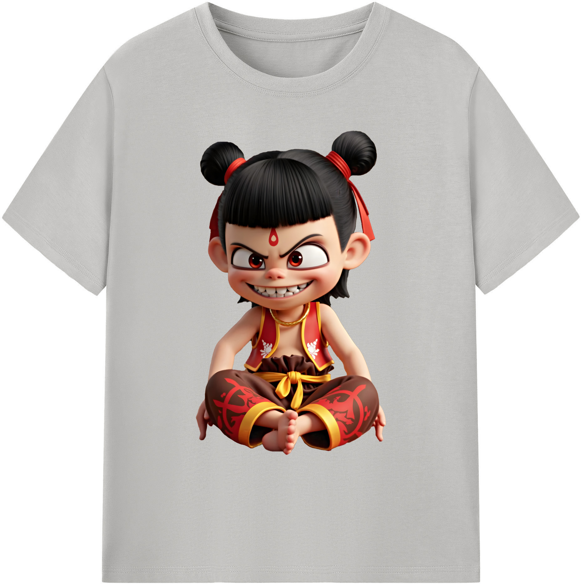 （画像用） Ne Zha 2 ナタ 魔童の大暴れ 綿100％ メンズ半袖Tシャツ｜肌触りやわらか＆通気性