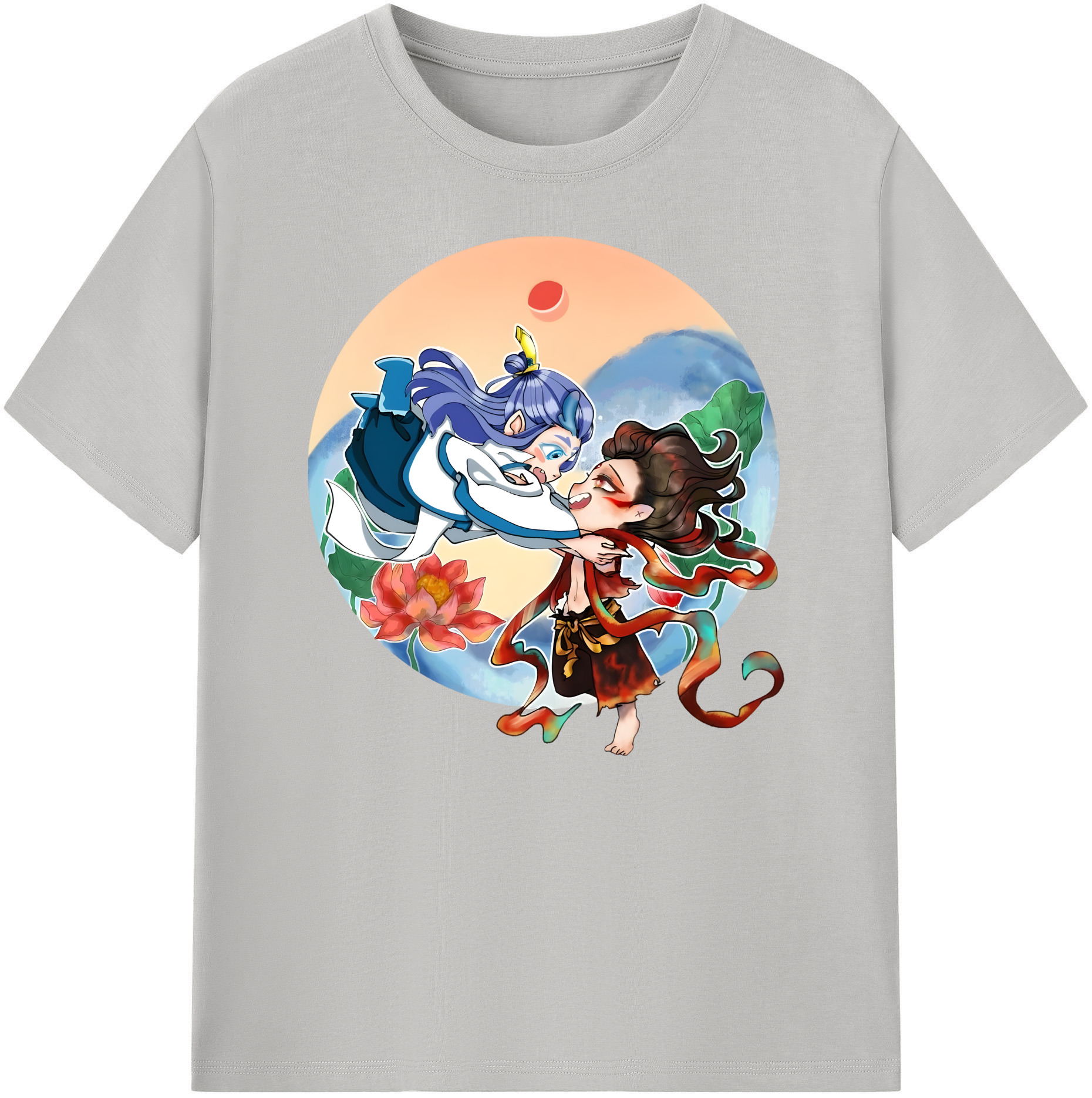 （画像用） Ne Zha 2 ナタ 魔童の大暴れ 綿100％ メンズ半袖Tシャツ｜肌触りやわらか＆通気性