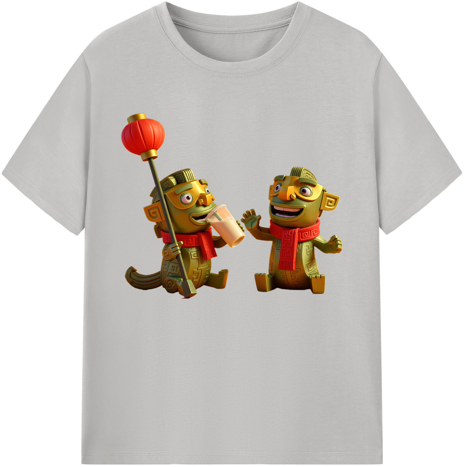 （画像用） Ne Zha 2 ナタ 魔童の大暴れ 綿100％ メンズ半袖Tシャツ｜肌触りやわらか＆通気性
