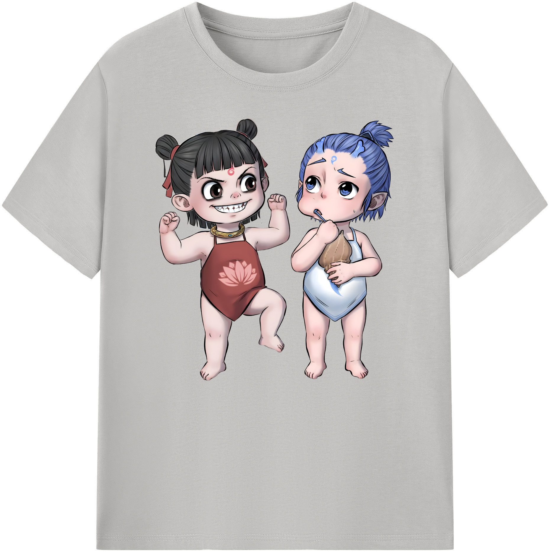 （画像用） Ne Zha 2 ナタ 魔童の大暴れ 綿100％ メンズ半袖Tシャツ｜肌触りやわらか＆通気性