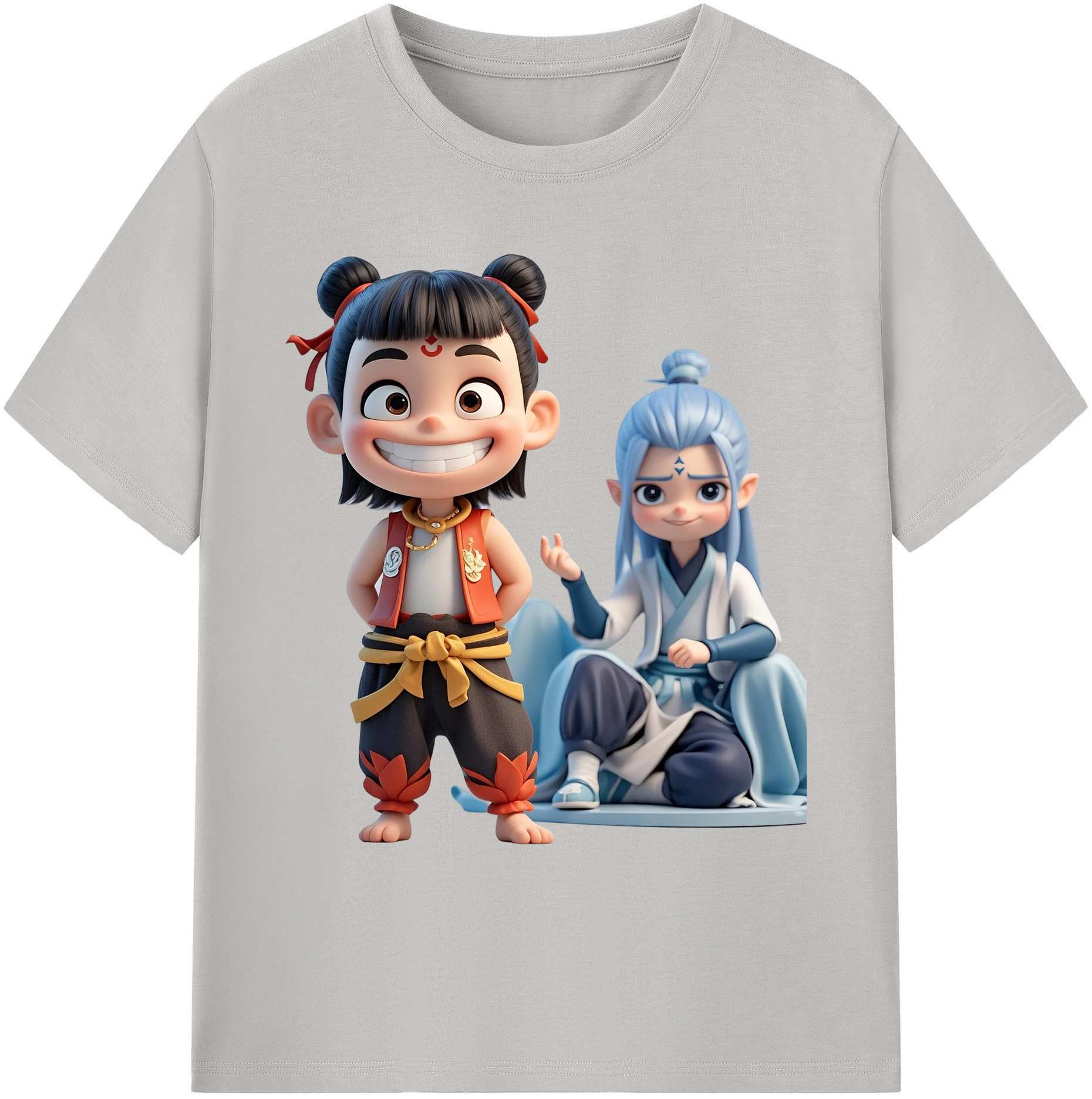 （画像用） Ne Zha 2 ナタ 魔童の大暴れ 綿100％ メンズ半袖Tシャツ｜肌触りやわらか＆通気性