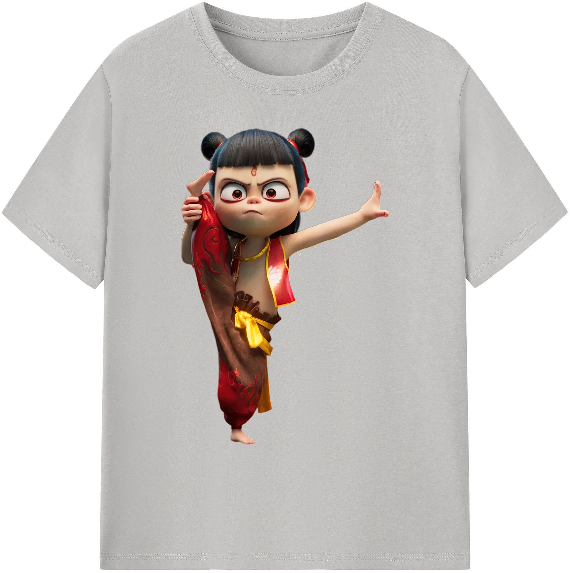 （画像用） Ne Zha 2 ナタ 魔童の大暴れ 綿100％ メンズ半袖Tシャツ｜肌触りやわらか＆通気性