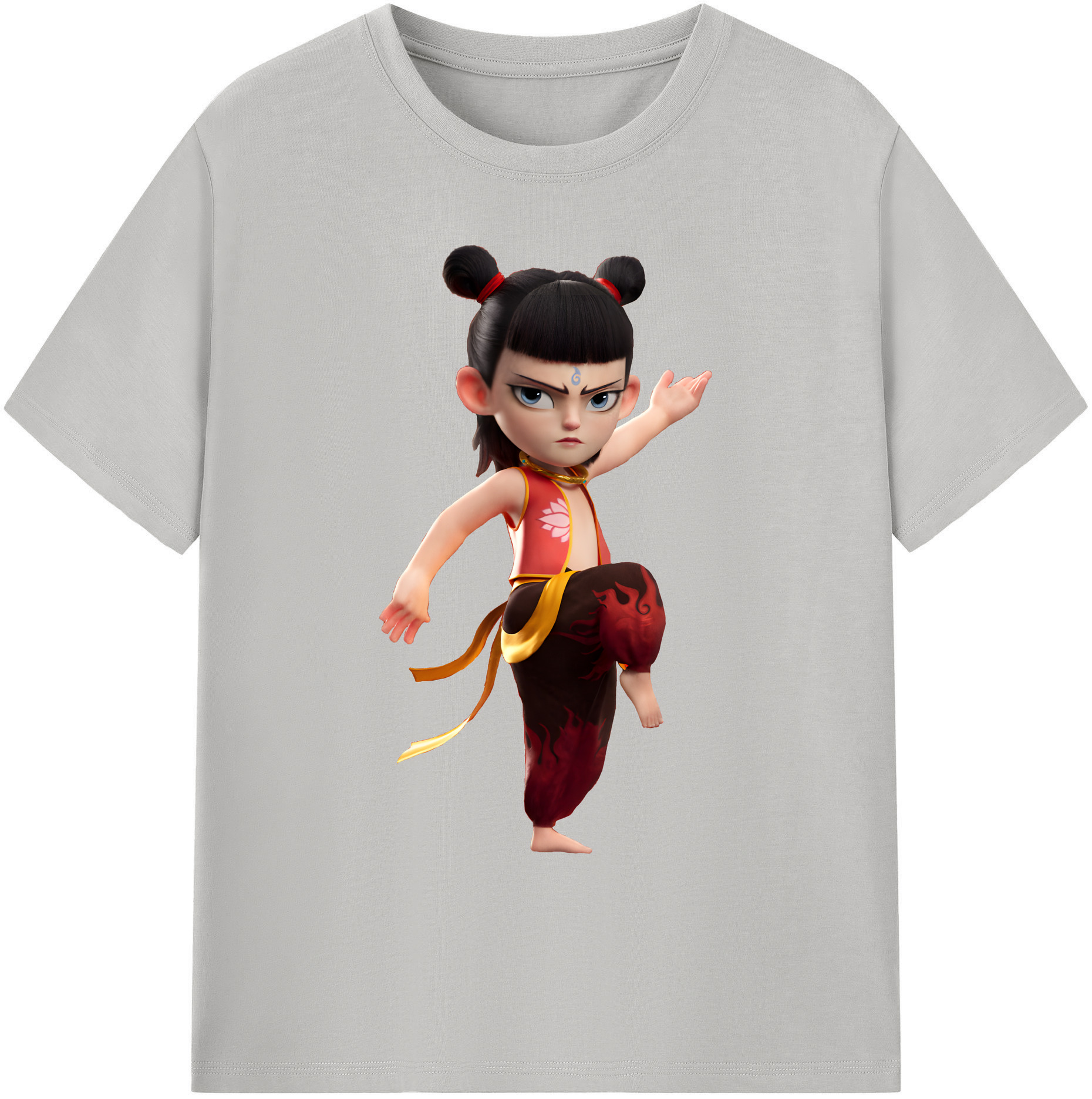 （画像用） Ne Zha 2 ナタ 魔童の大暴れ 綿100％ メンズ半袖Tシャツ｜肌触りやわらか＆通気性