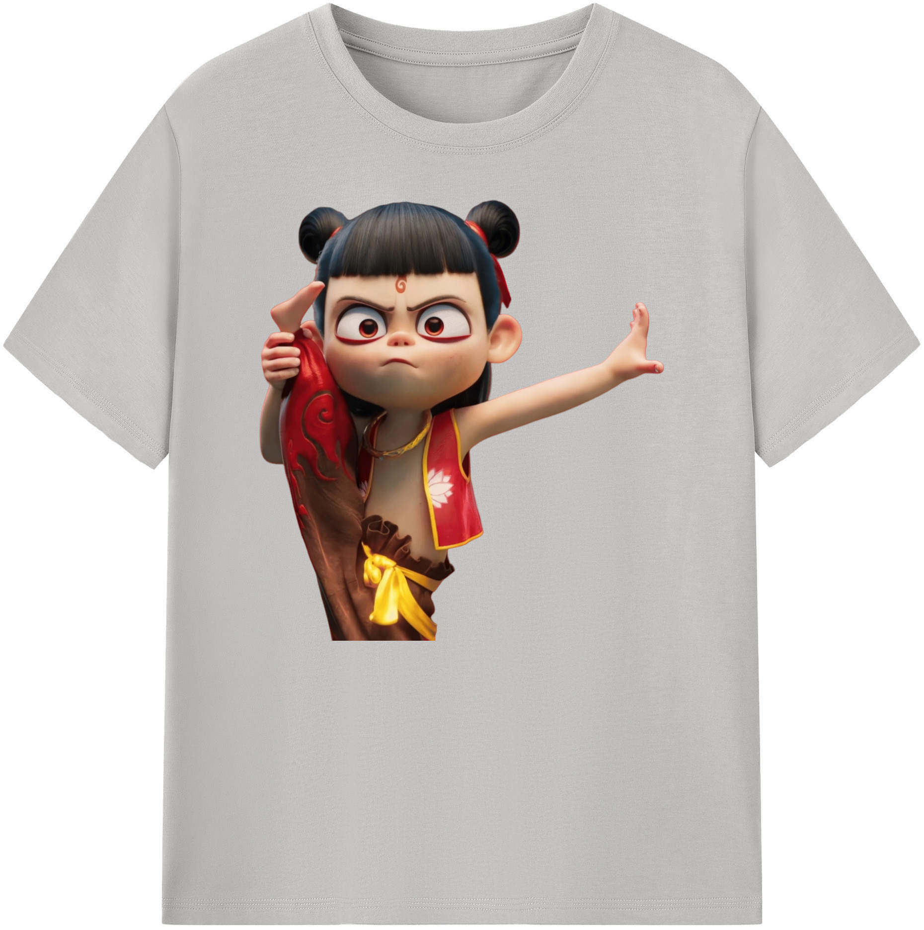 （画像用） Ne Zha 2 ナタ 魔童の大暴れ 綿100％ メンズ半袖Tシャツ｜肌触りやわらか＆通気性