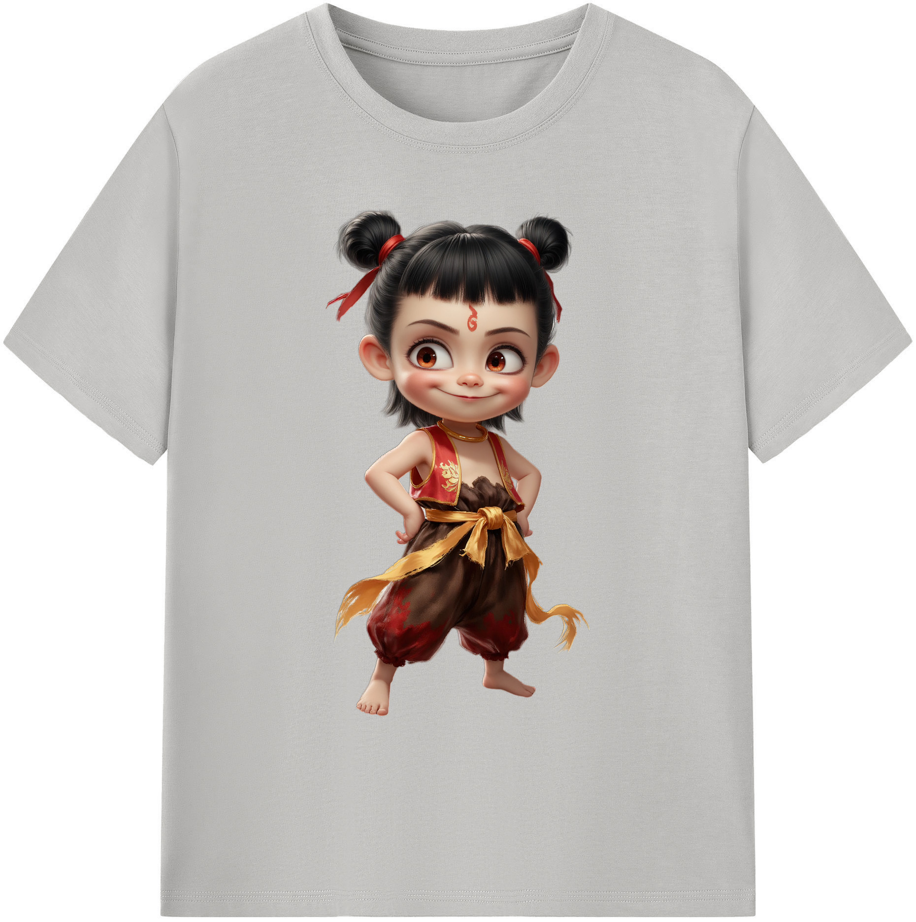 （画像用） Ne Zha 2 ナタ 魔童の大暴れ 綿100％ メンズ半袖Tシャツ｜肌触りやわらか＆通気性