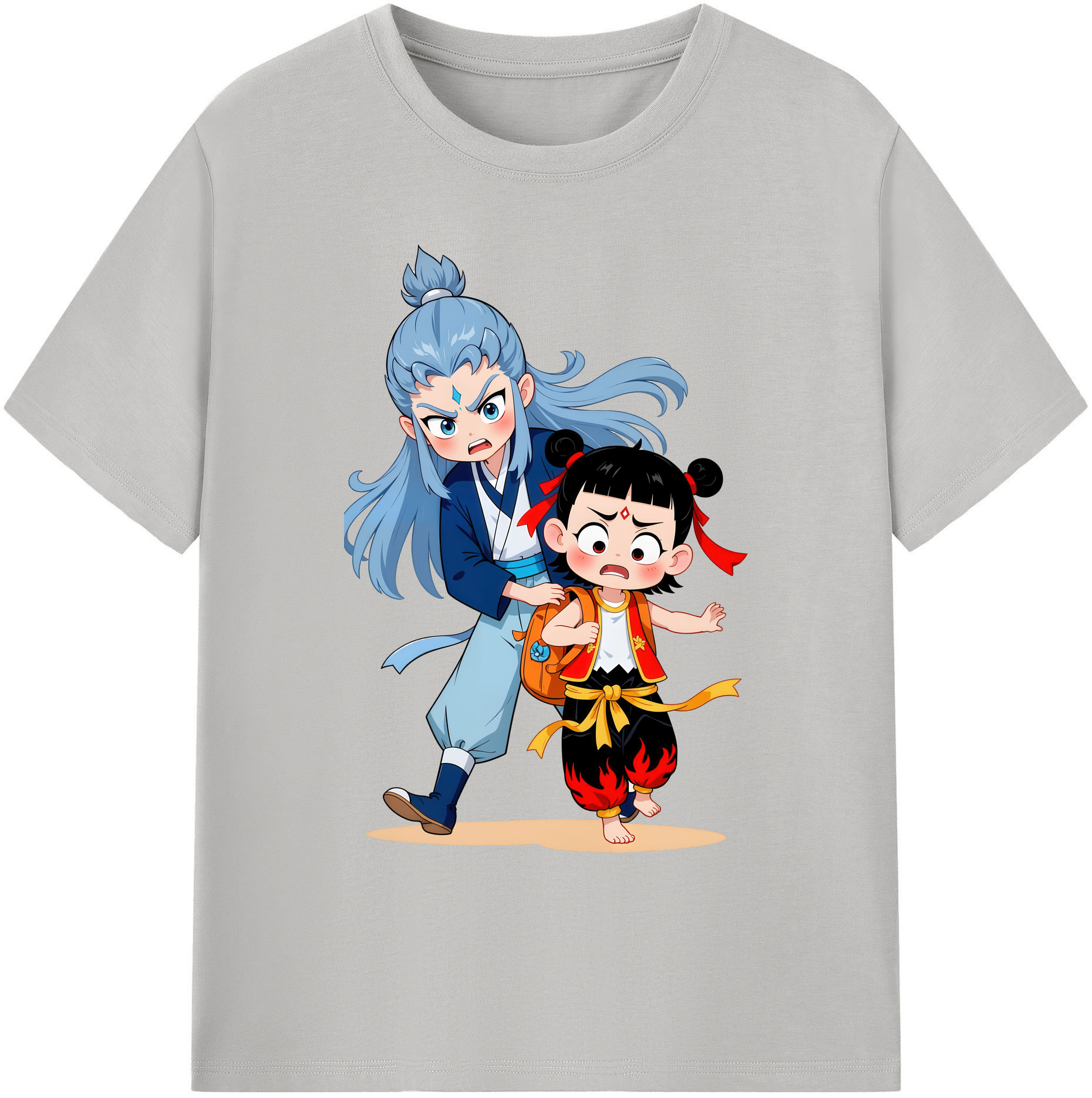 （画像用） Ne Zha 2 ナタ 魔童の大暴れ 綿100％ メンズ半袖Tシャツ｜肌触りやわらか＆通気性