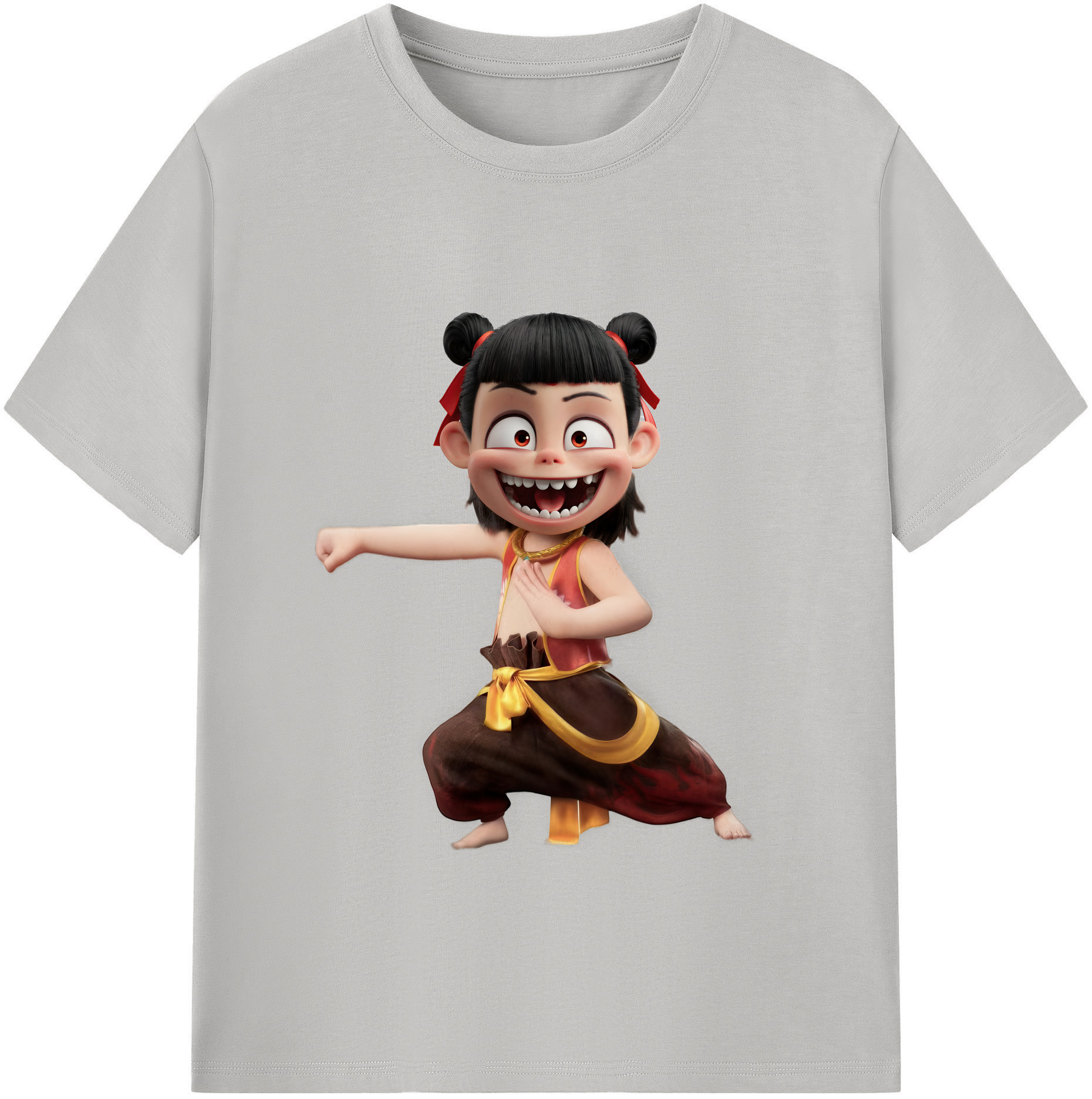 （画像用） Ne Zha 2 ナタ 魔童の大暴れ 綿100％ メンズ半袖Tシャツ｜肌触りやわらか＆通気性