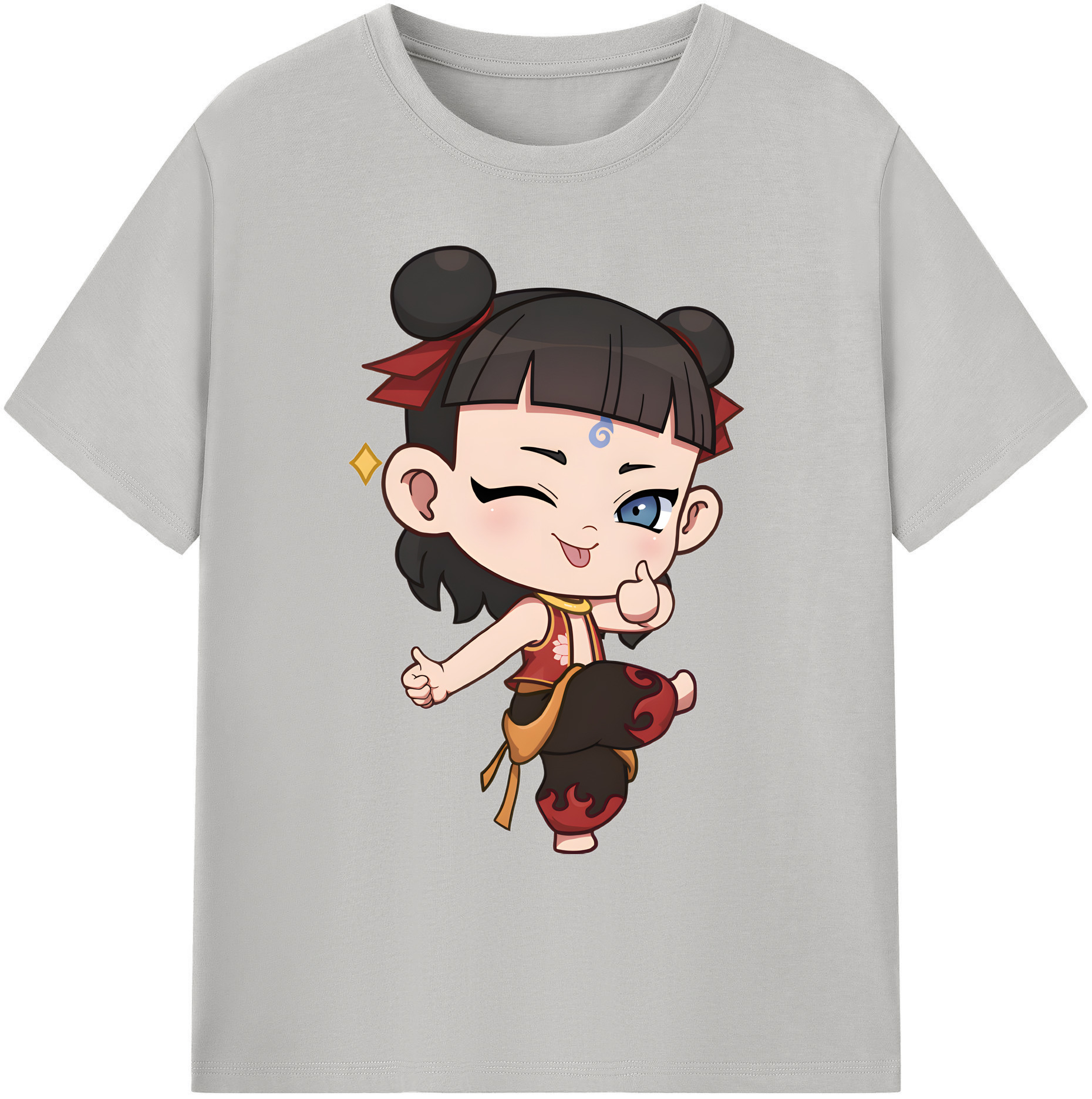 （画像用） Ne Zha 2 ナタ 魔童の大暴れ 綿100％ メンズ半袖Tシャツ｜肌触りやわらか＆通気性