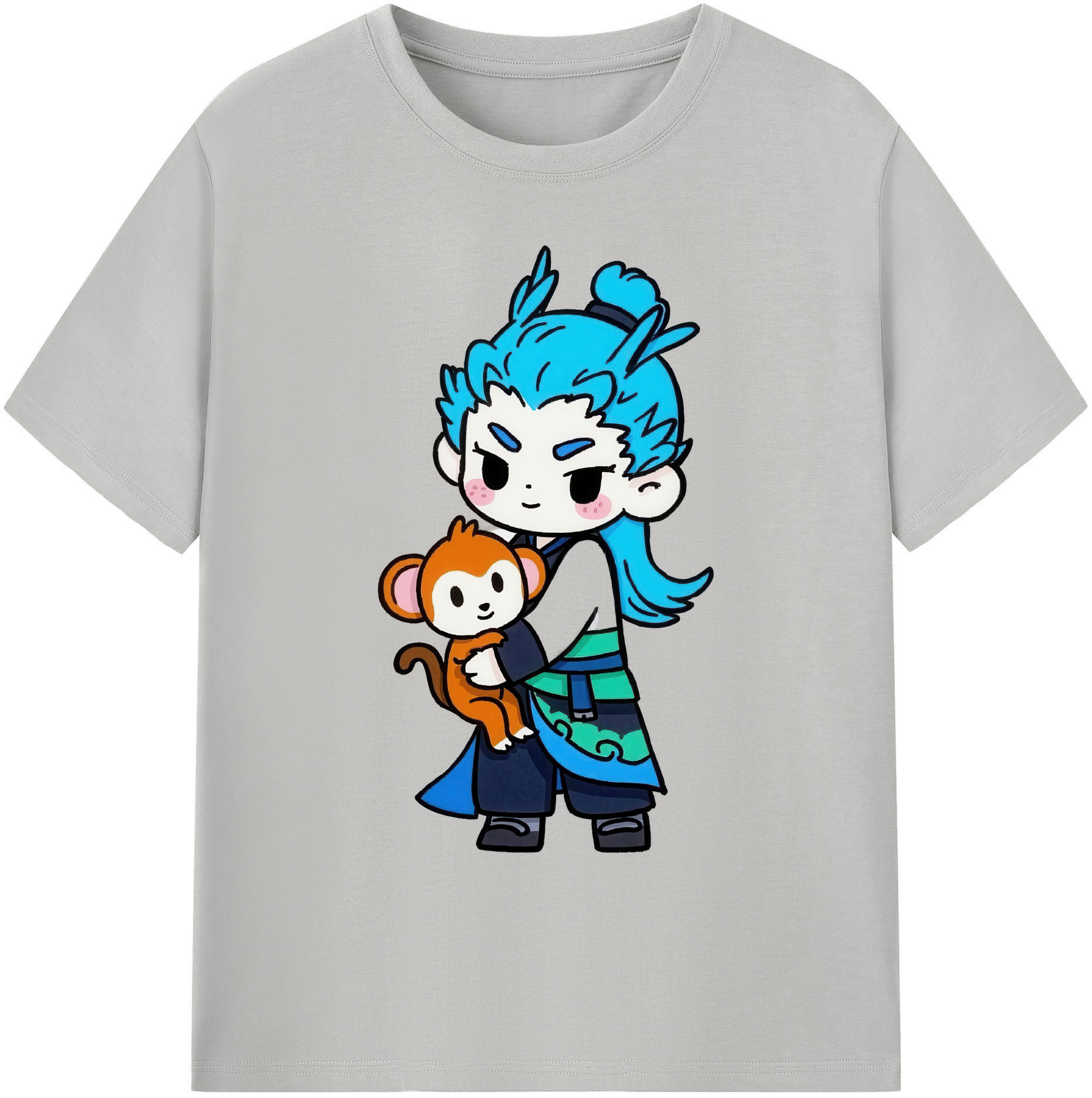 （画像用） Ne Zha 2 ナタ 魔童の大暴れ 綿100％ メンズ半袖Tシャツ｜肌触りやわらか＆通気性