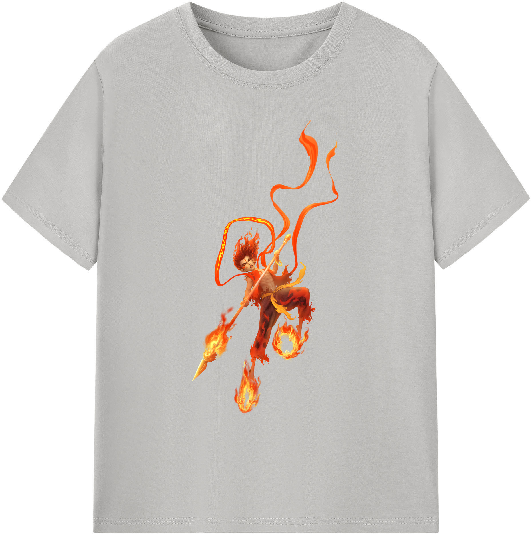 （画像用） Ne Zha 2 ナタ 魔童の大暴れ 綿100％ メンズ半袖Tシャツ｜肌触りやわらか＆通気性