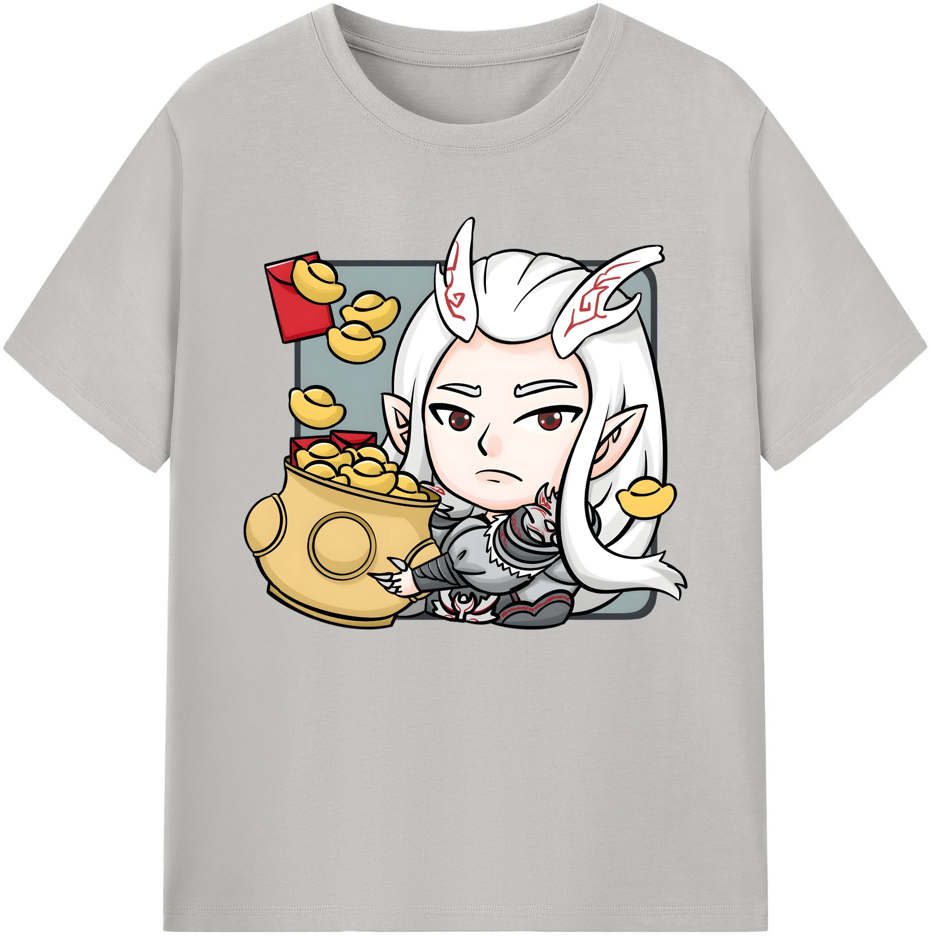 （画像用） Ne Zha 2 ナタ 魔童の大暴れ 綿100％ メンズ半袖Tシャツ｜肌触りやわらか＆通気性