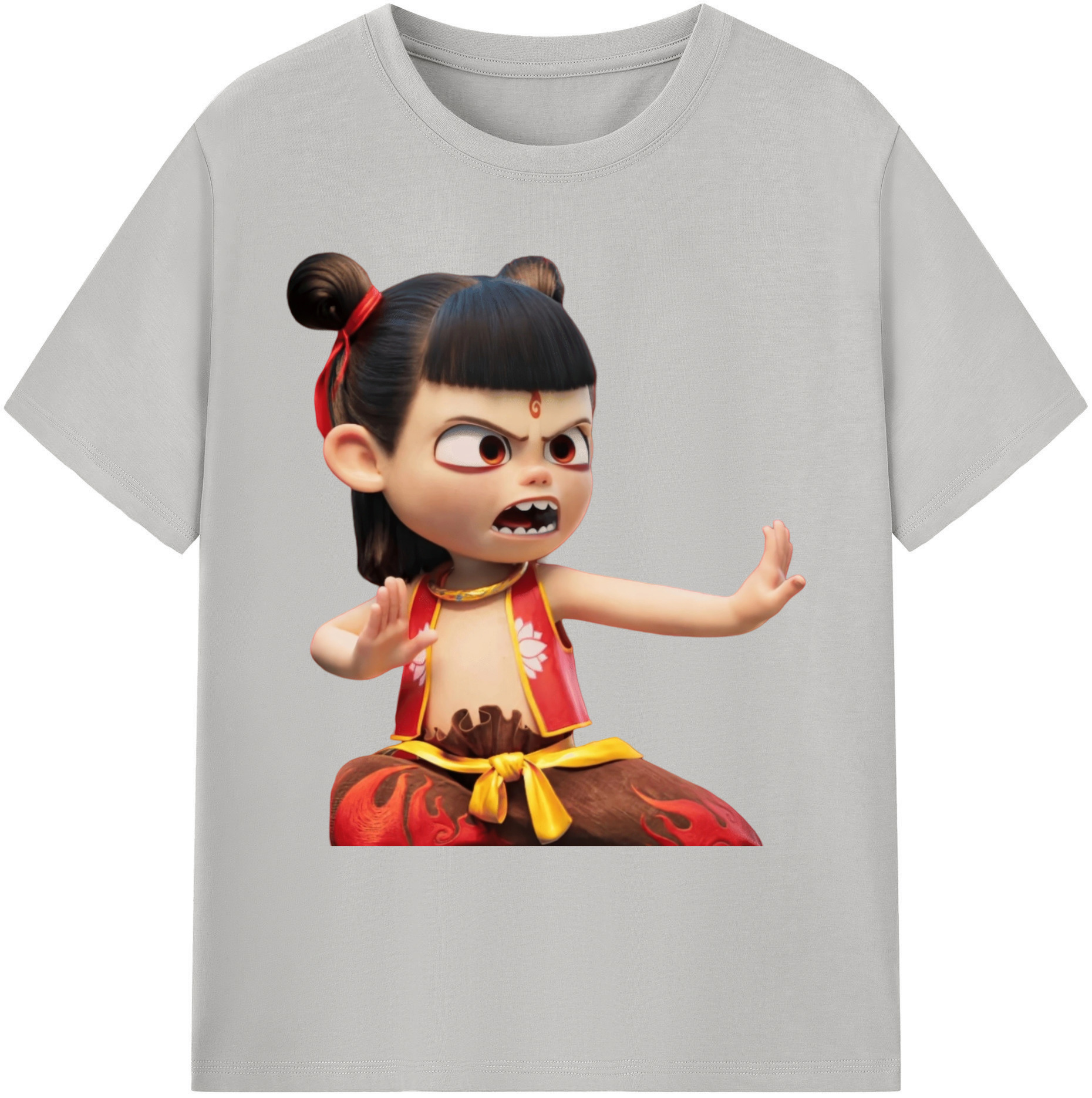 （画像用） Ne Zha 2 ナタ 魔童の大暴れ 綿100％ メンズ半袖Tシャツ｜肌触りやわらか＆通気性