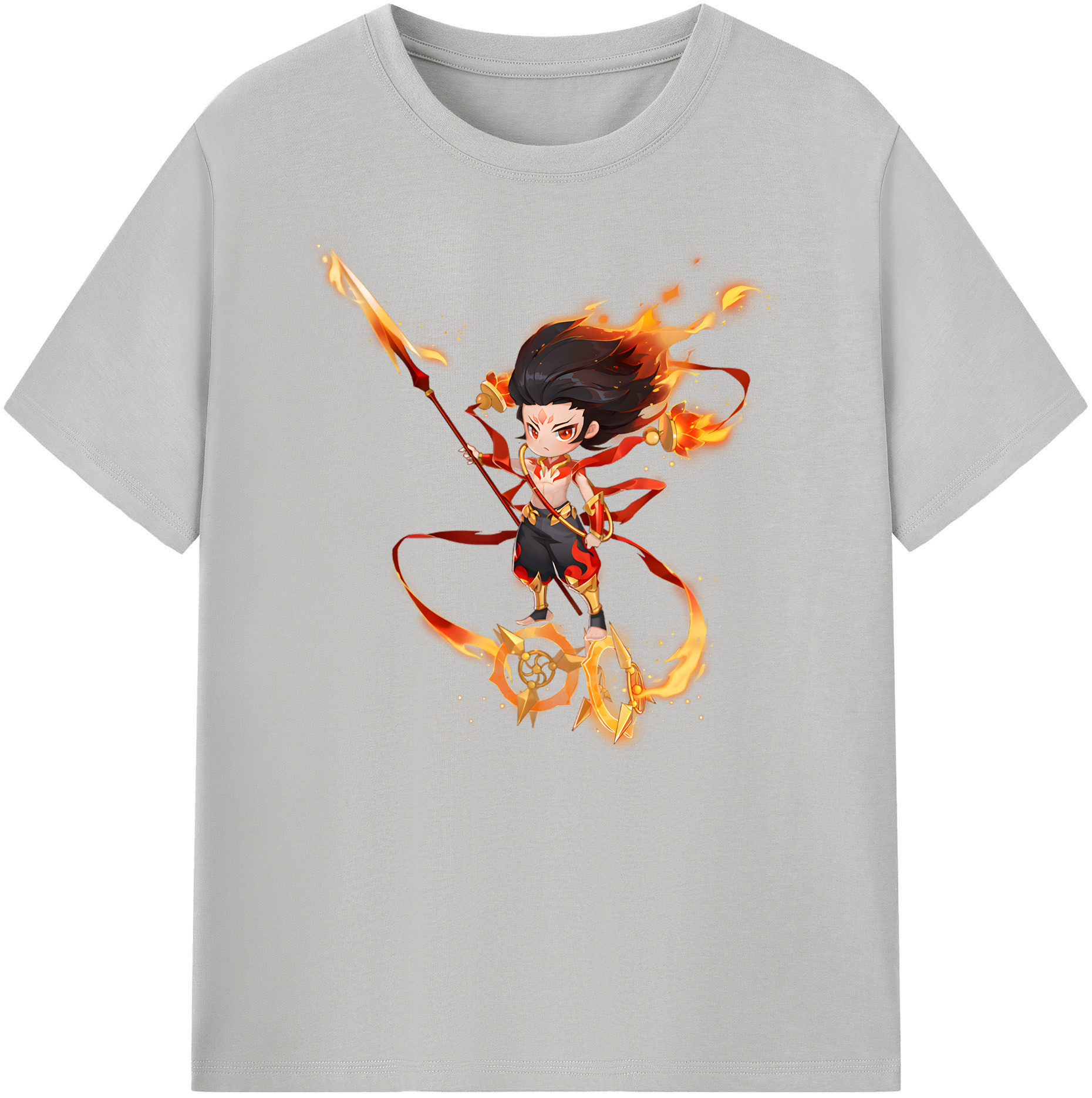 （画像用） Ne Zha 2 ナタ 魔童の大暴れ 綿100％ メンズ半袖Tシャツ｜肌触りやわらか＆通気性