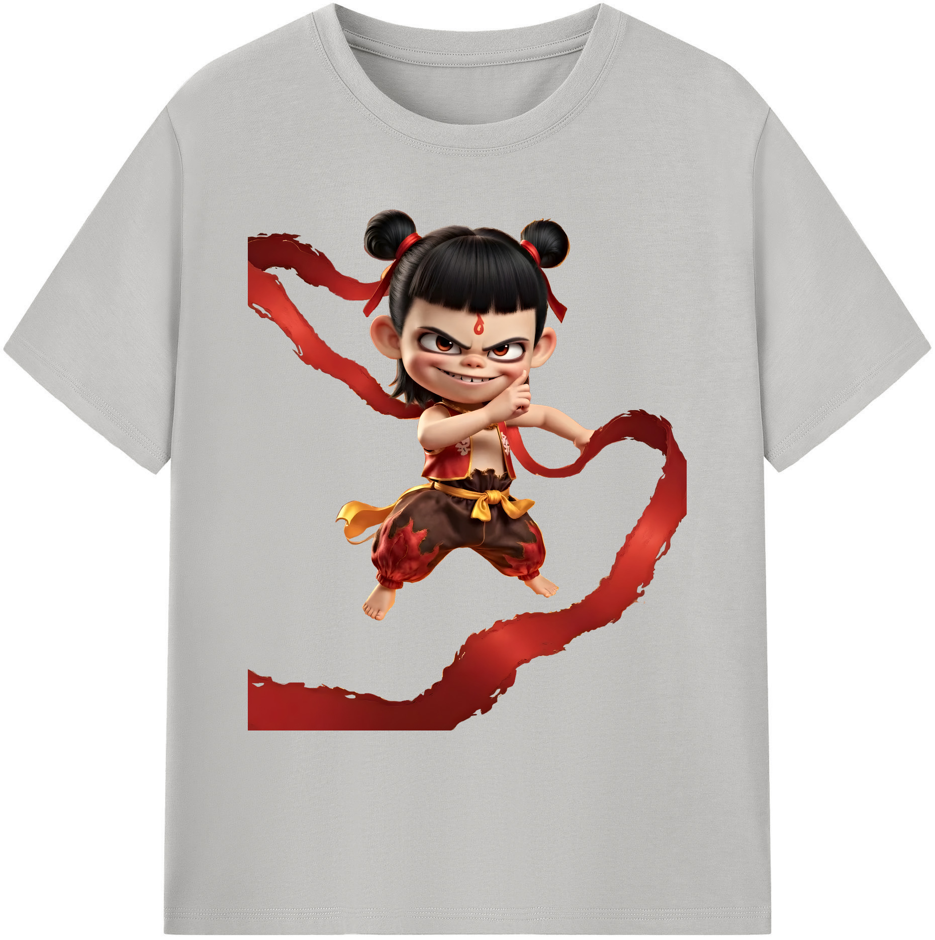 （画像用） Ne Zha 2 ナタ 魔童の大暴れ 綿100％ メンズ半袖Tシャツ｜肌触りやわらか＆通気性