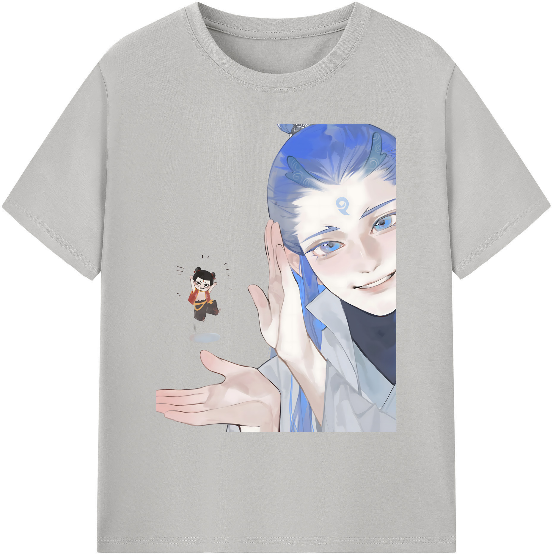 （画像用） Ne Zha 2 ナタ 魔童の大暴れ 綿100％ メンズ半袖Tシャツ｜肌触りやわらか＆通気性