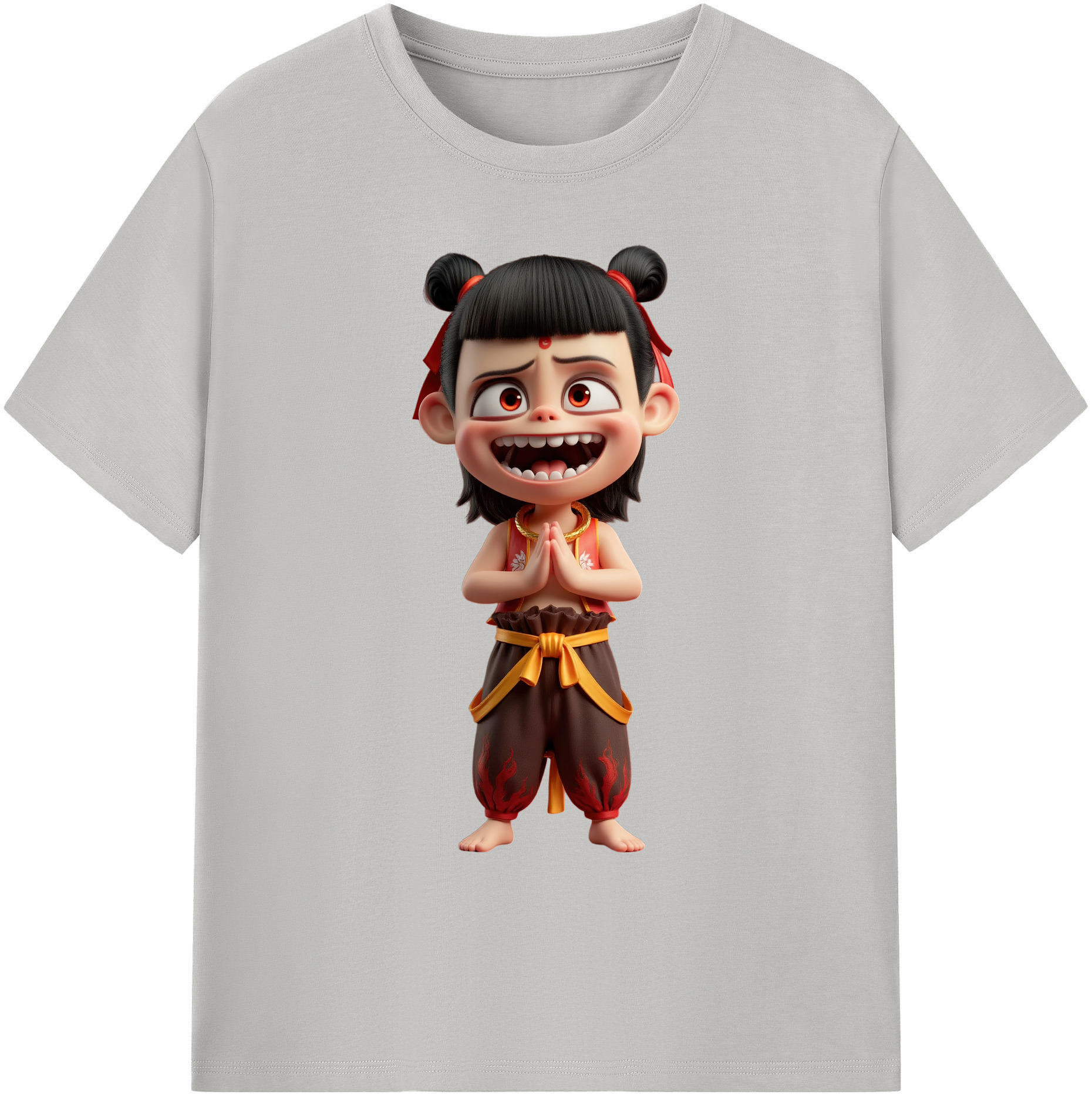 （画像用） Ne Zha 2 ナタ 魔童の大暴れ 綿100％ メンズ半袖Tシャツ｜肌触りやわらか＆通気性