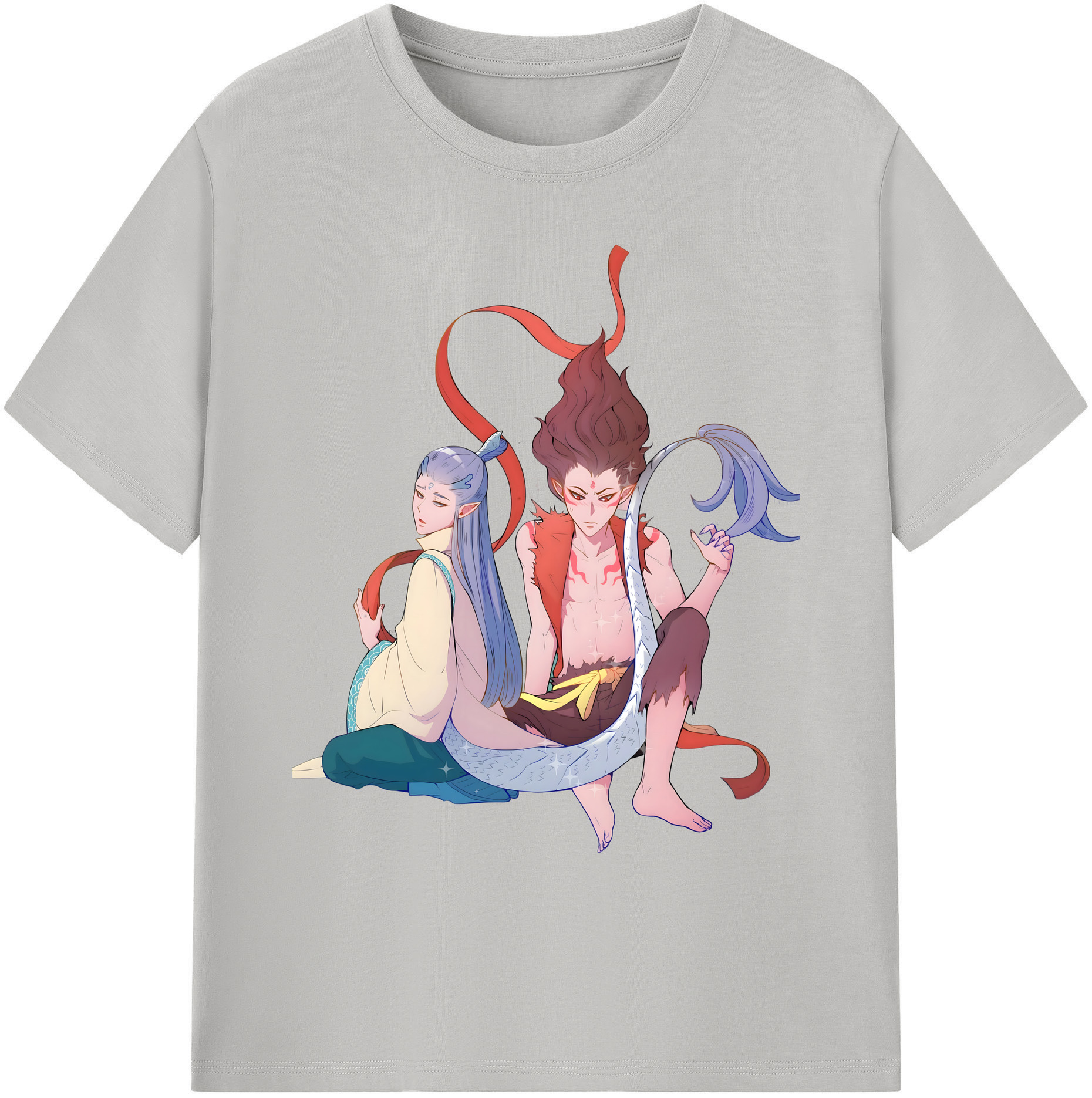 （画像用） Ne Zha 2 ナタ 魔童の大暴れ 綿100％ メンズ半袖Tシャツ｜肌触りやわらか＆通気性