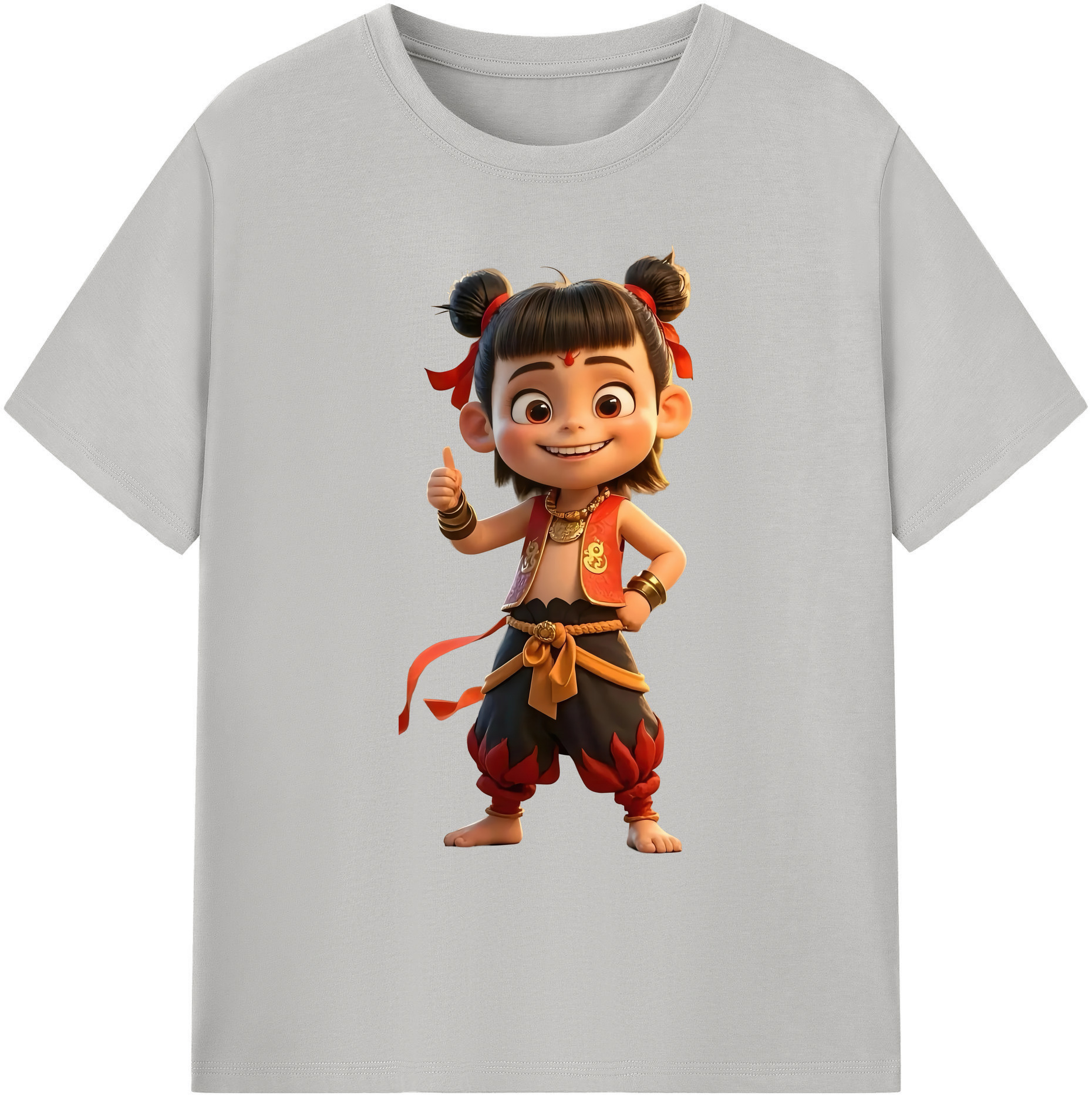 （画像用） Ne Zha 2 ナタ 魔童の大暴れ 綿100％ メンズ半袖Tシャツ｜肌触りやわらか＆通気性