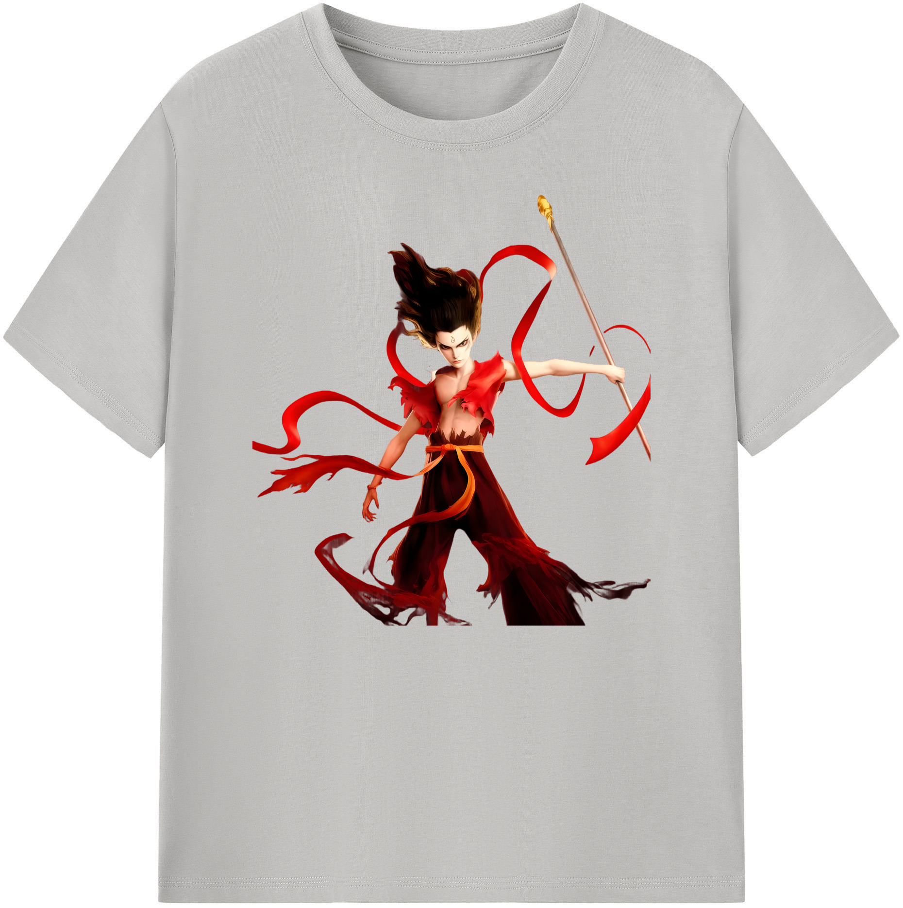 （画像用） Ne Zha 2 ナタ 魔童の大暴れ 綿100％ メンズ半袖Tシャツ｜肌触りやわらか＆通気性