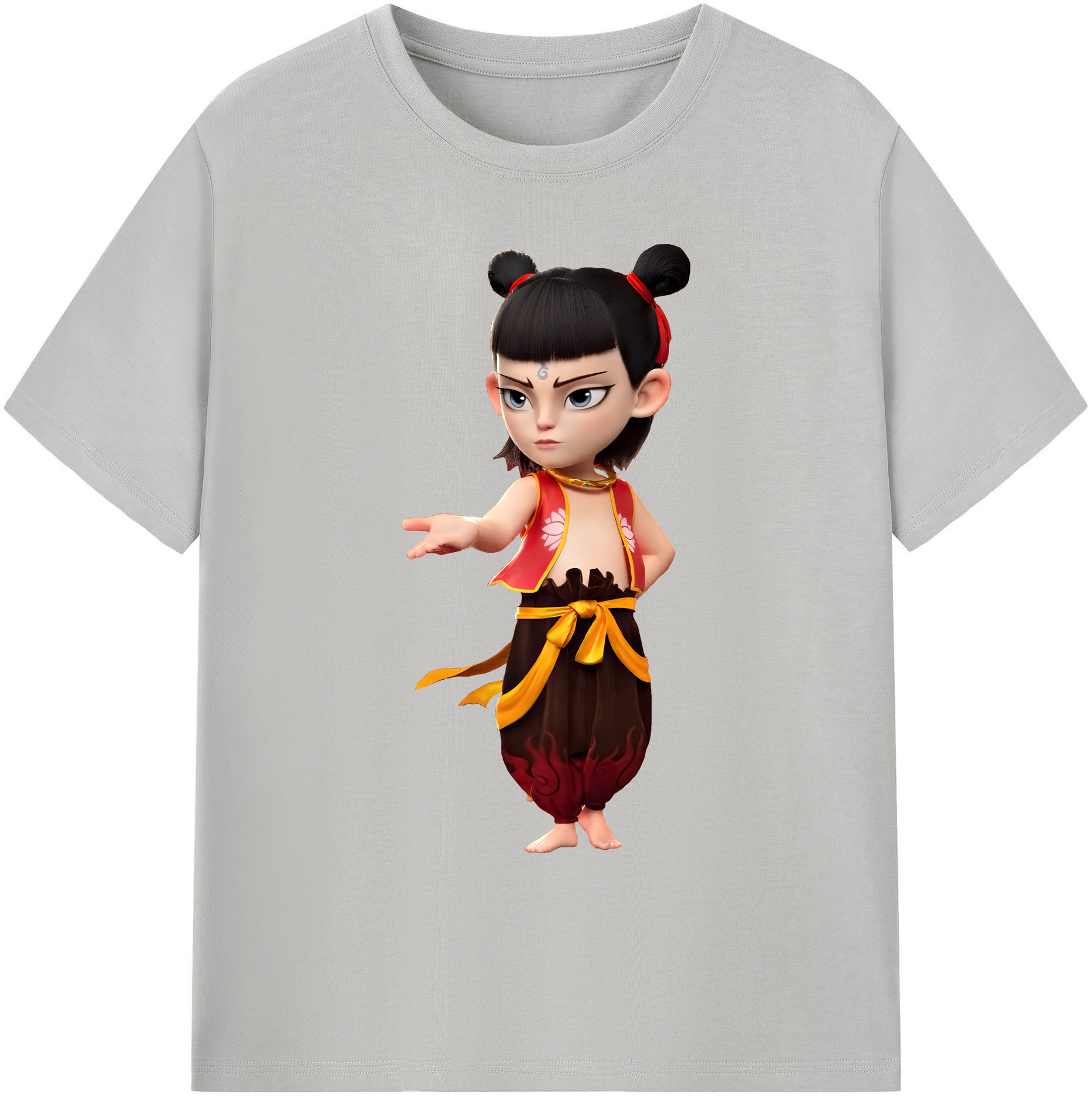 （画像用） Ne Zha 2 ナタ 魔童の大暴れ 綿100％ メンズ半袖Tシャツ｜肌触りやわらか＆通気性