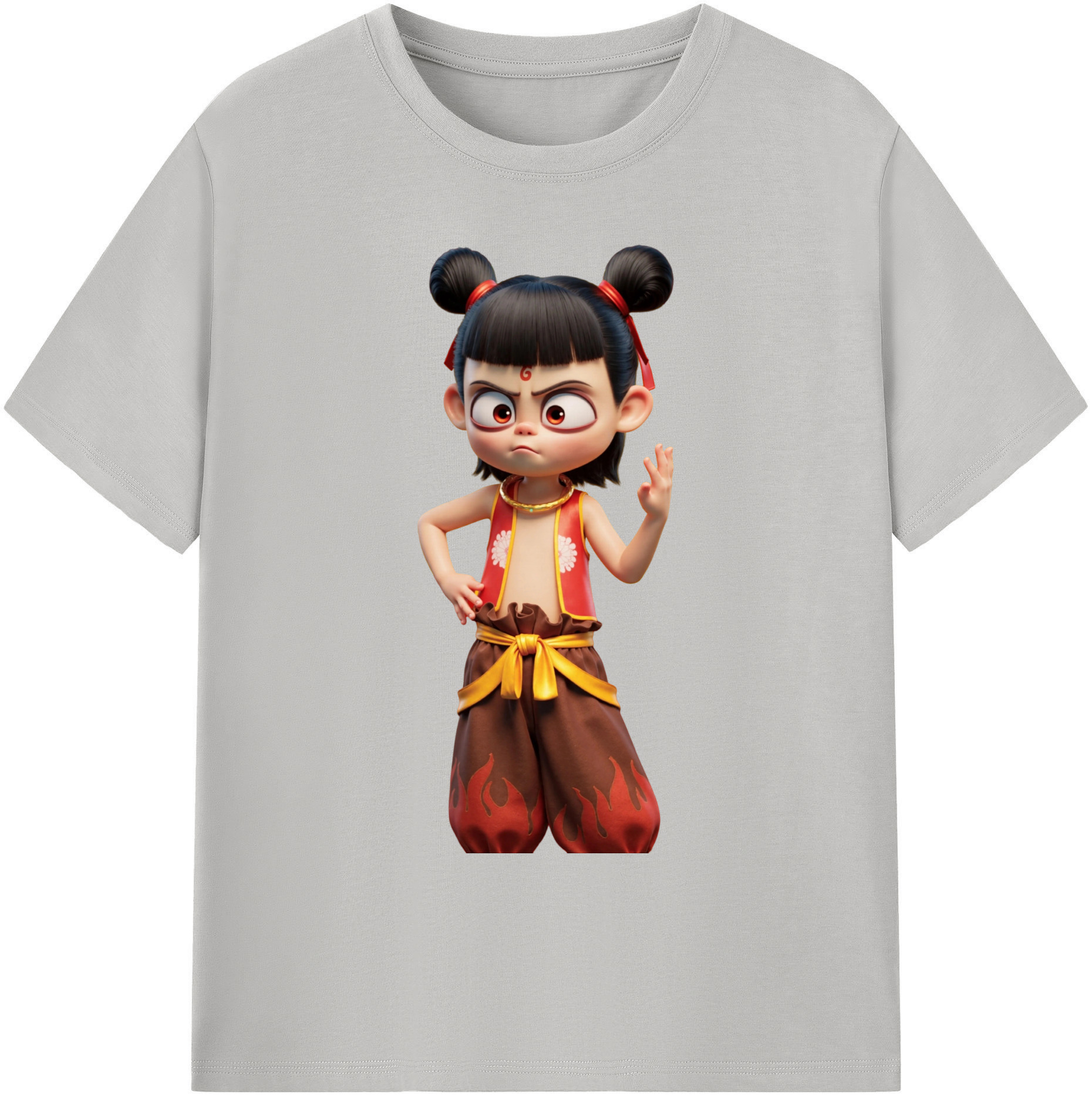 （画像用） Ne Zha 2 ナタ 魔童の大暴れ 綿100％ メンズ半袖Tシャツ｜肌触りやわらか＆通気性