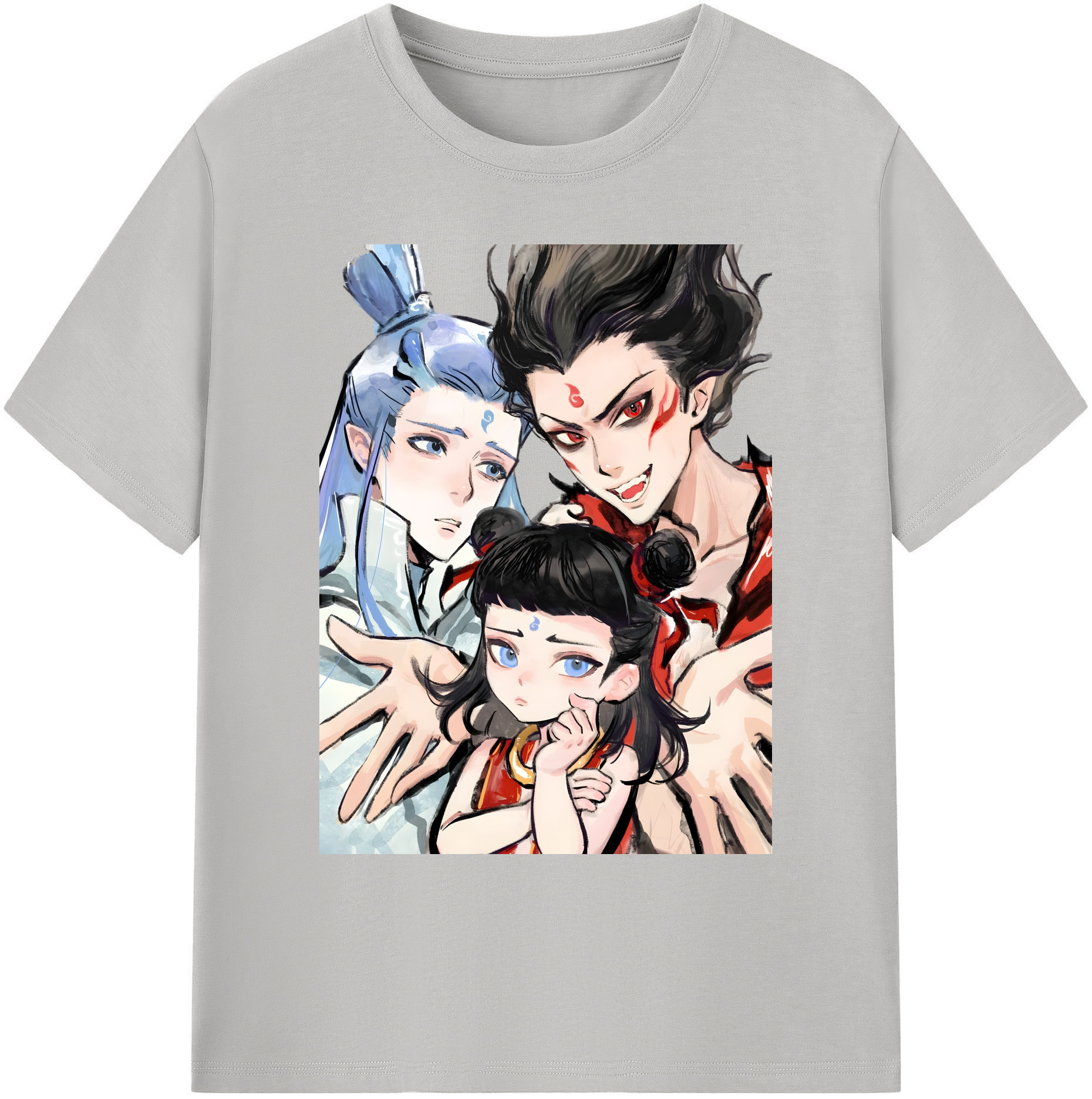 （画像用） Ne Zha 2 ナタ 魔童の大暴れ 綿100％ メンズ半袖Tシャツ｜肌触りやわらか＆通気性