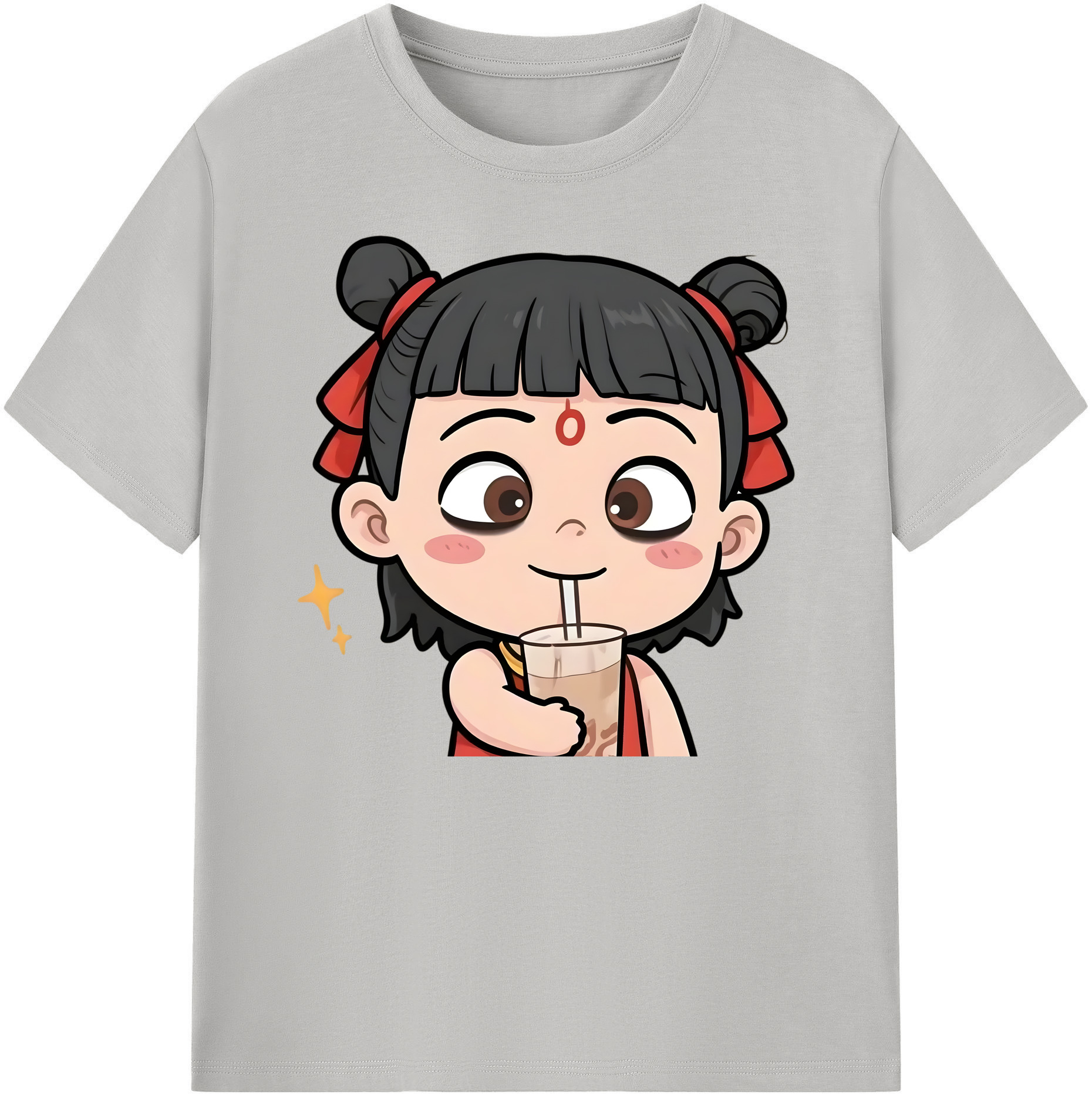 （画像用） Ne Zha 2 ナタ 魔童の大暴れ 綿100％ メンズ半袖Tシャツ｜肌触りやわらか＆通気性