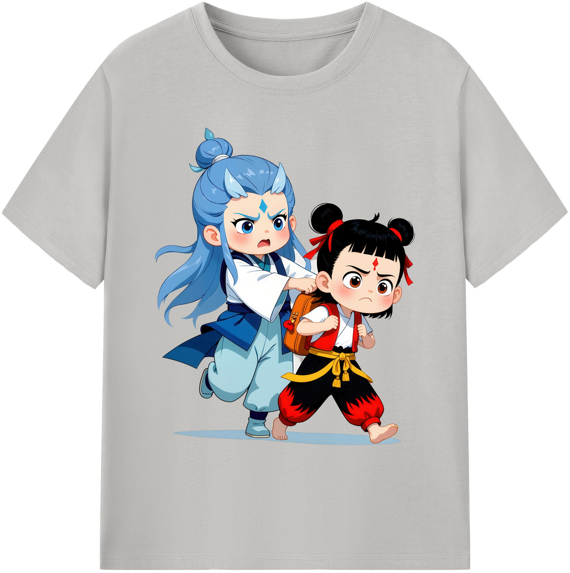 （画像用） Ne Zha 2 ナタ 魔童の大暴れ 綿100％ メンズ半袖Tシャツ｜肌触りやわらか＆通気性
