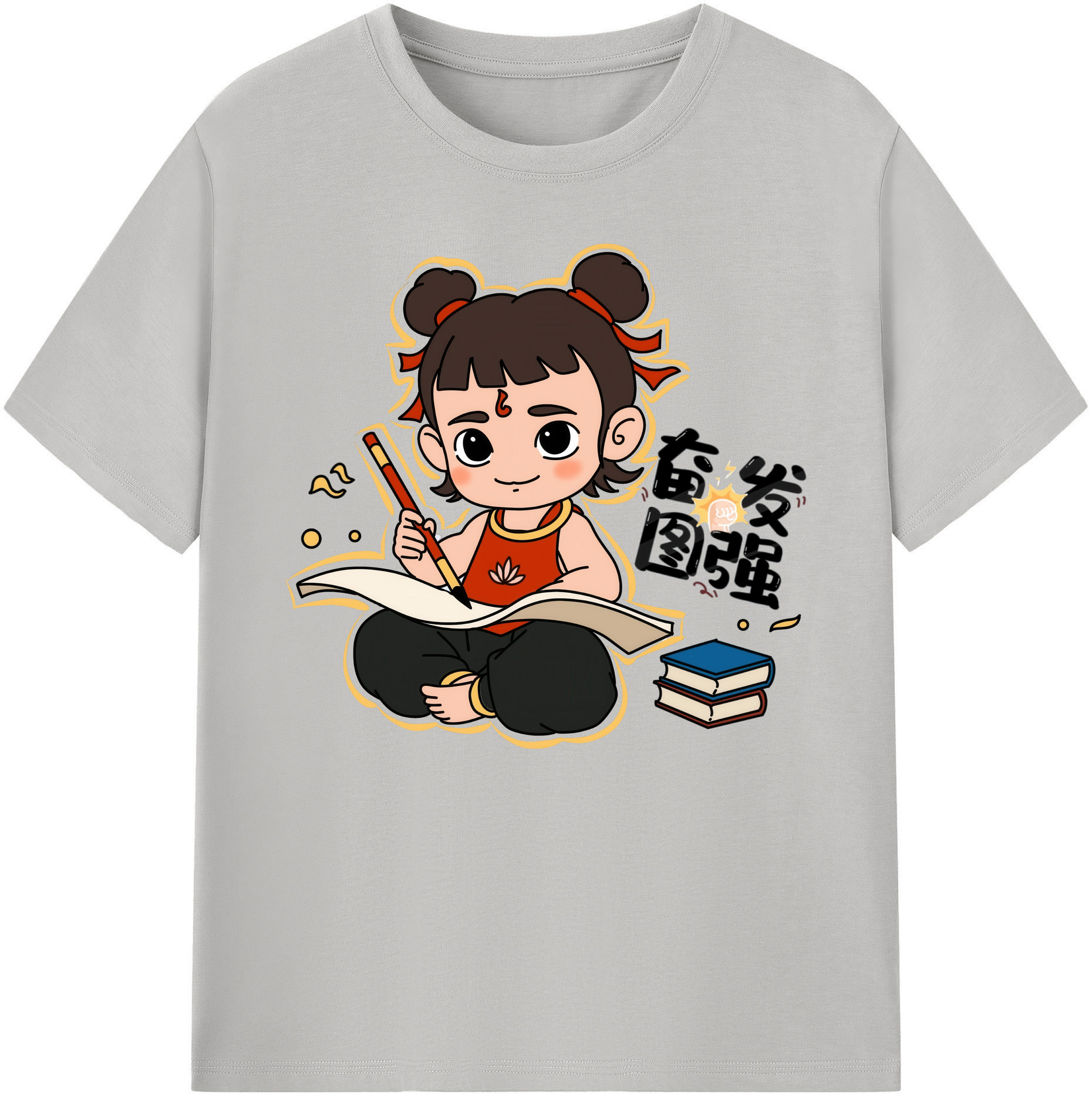 （画像用） Ne Zha 2 ナタ 魔童の大暴れ 綿100％ メンズ半袖Tシャツ｜肌触りやわらか＆通気性