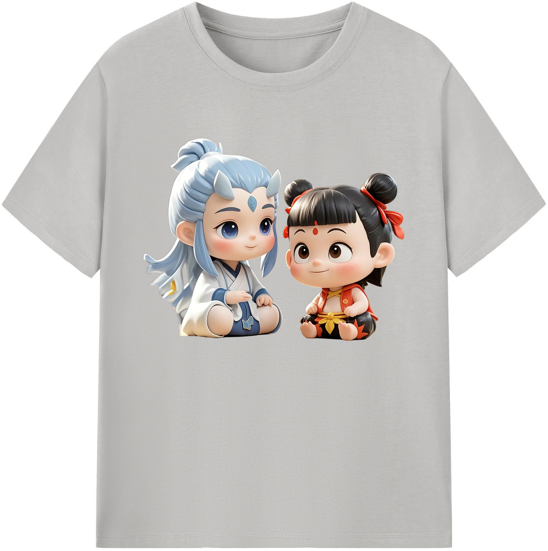 （画像用） Ne Zha 2 ナタ 魔童の大暴れ 綿100％ メンズ半袖Tシャツ｜肌触りやわらか＆通気性