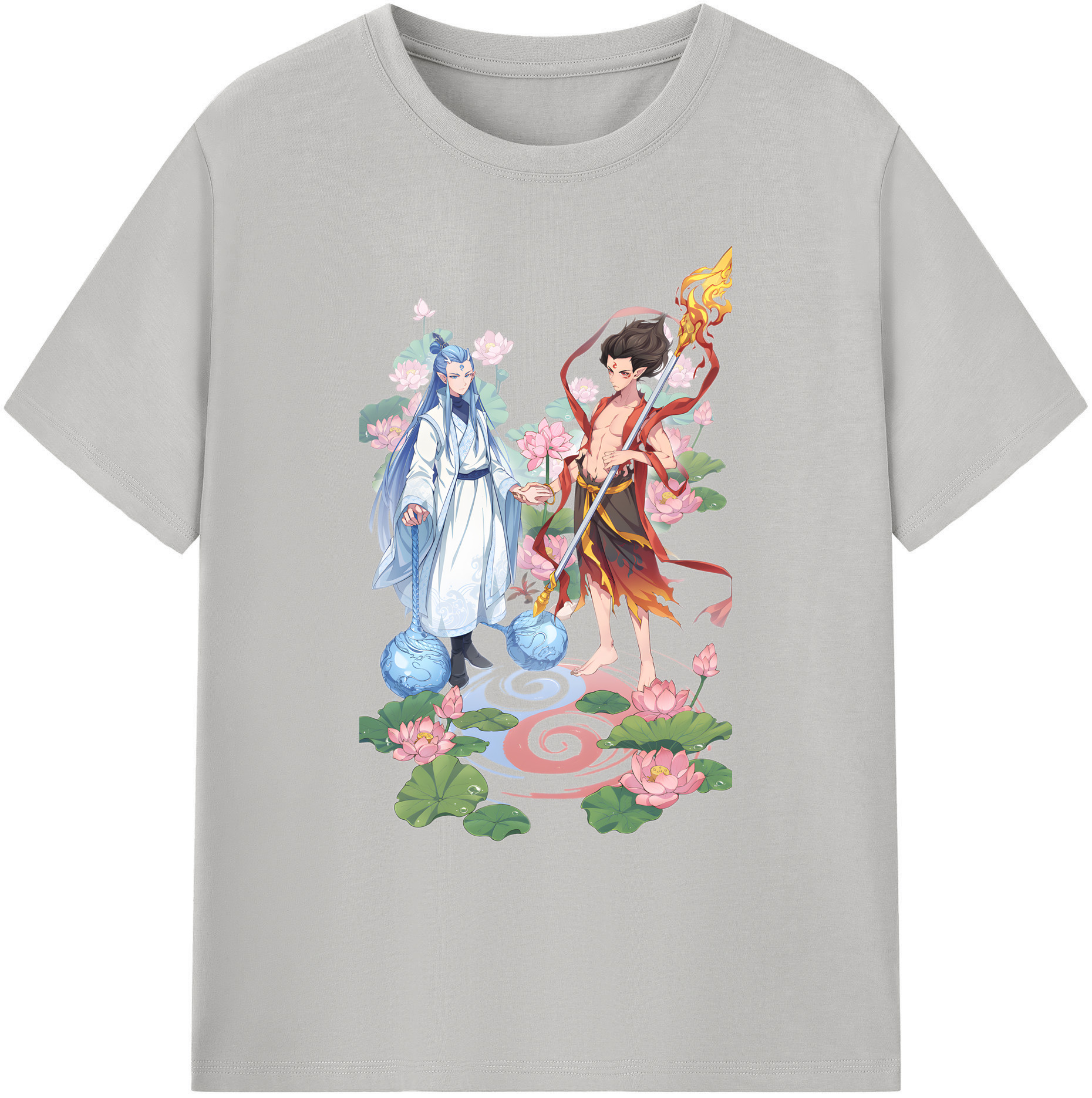 （画像用） Ne Zha 2 ナタ 魔童の大暴れ 綿100％ メンズ半袖Tシャツ｜肌触りやわらか＆通気性