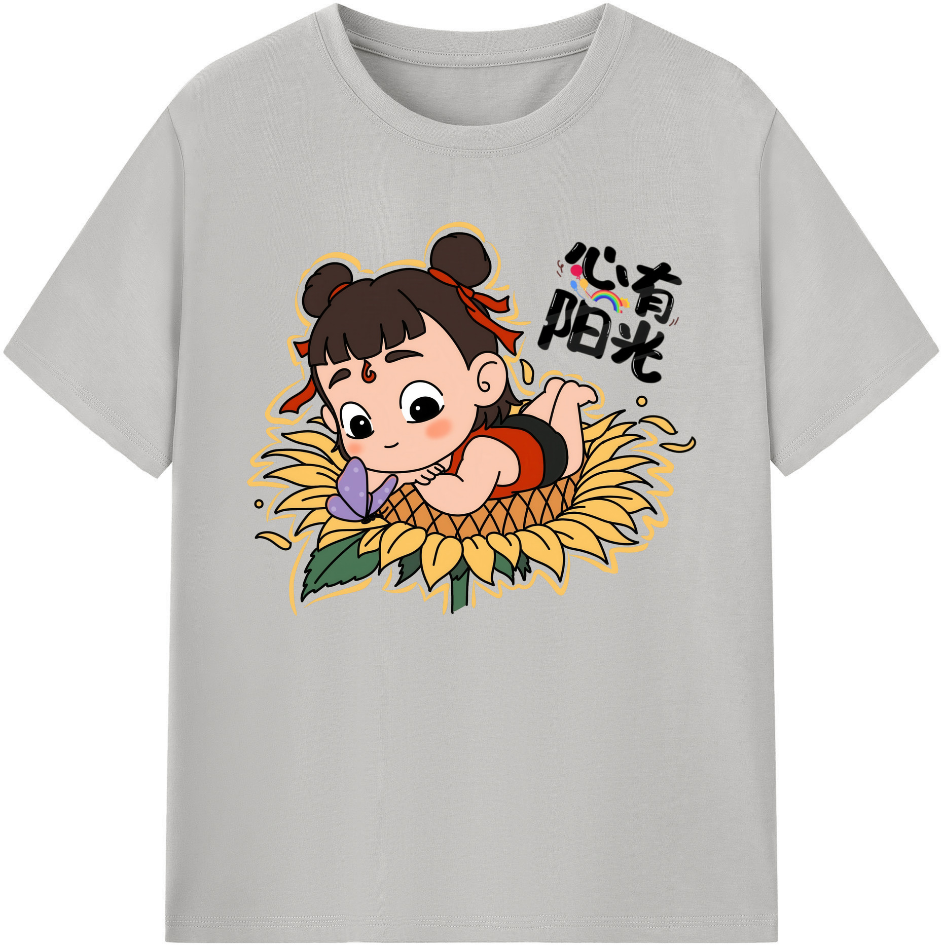 （画像用） Ne Zha 2 ナタ 魔童の大暴れ 綿100％ メンズ半袖Tシャツ｜肌触りやわらか＆通気性