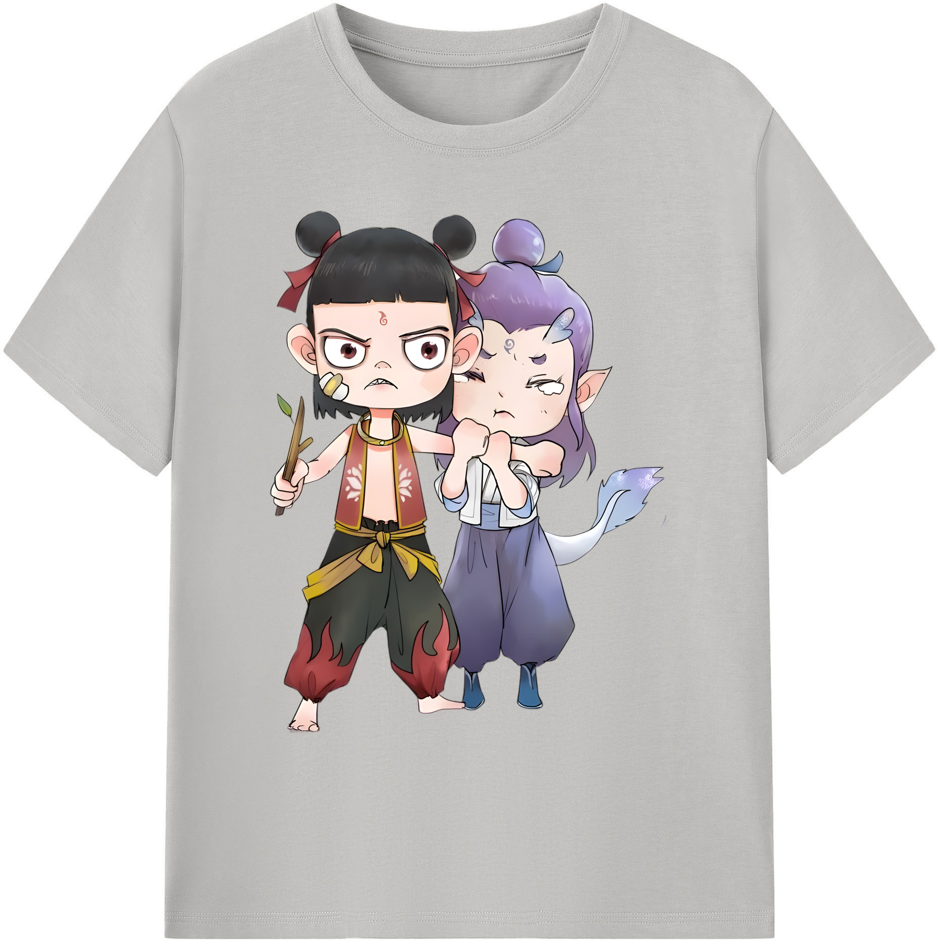 （画像用） Ne Zha 2 ナタ 魔童の大暴れ 綿100％ メンズ半袖Tシャツ｜肌触りやわらか＆通気性