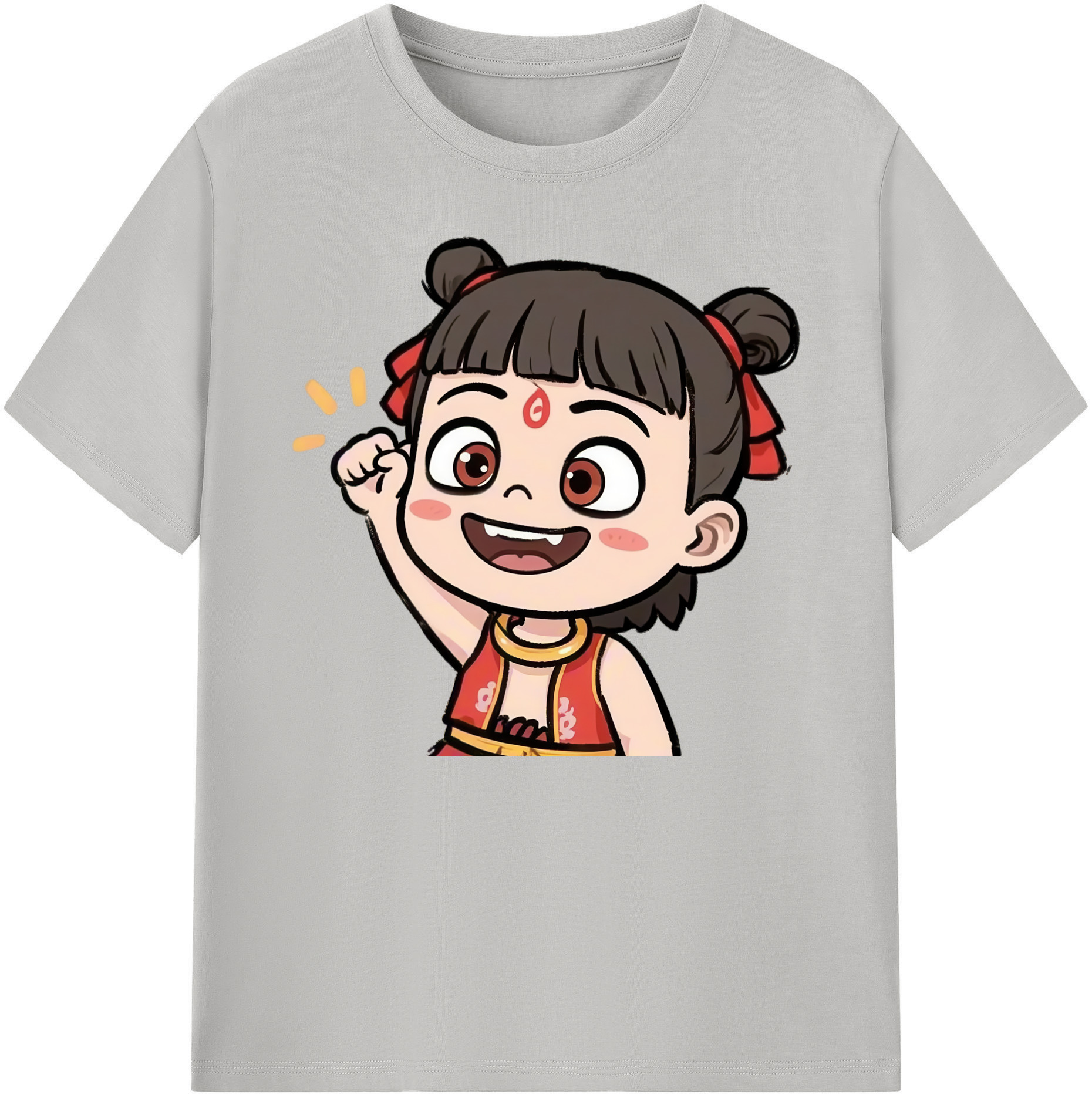 （画像用） Ne Zha 2 ナタ 魔童の大暴れ 綿100％ メンズ半袖Tシャツ｜肌触りやわらか＆通気性