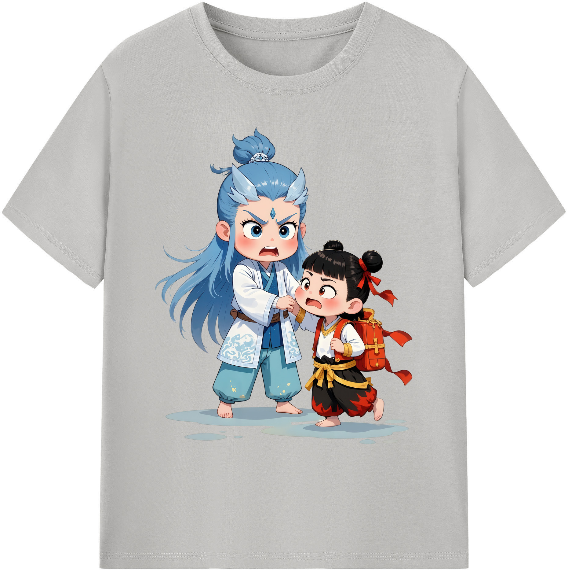 （画像用） Ne Zha 2 ナタ 魔童の大暴れ 綿100％ メンズ半袖Tシャツ｜肌触りやわらか＆通気性