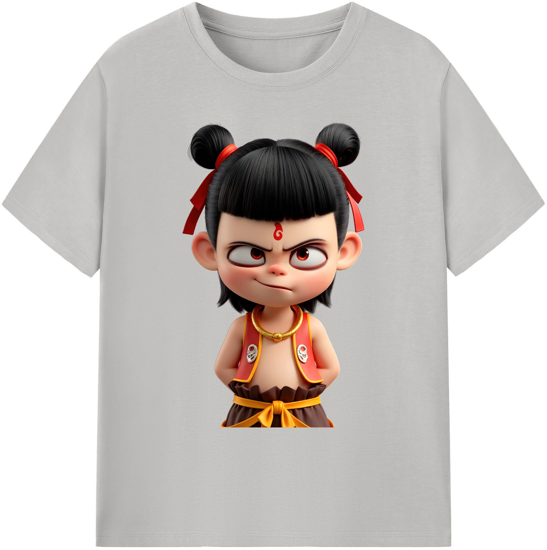 （画像用） Ne Zha 2 ナタ 魔童の大暴れ 綿100％ メンズ半袖Tシャツ｜肌触りやわらか＆通気性