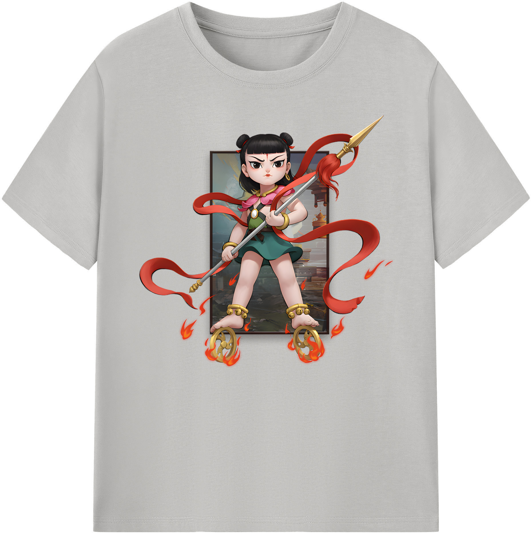 （画像用） Ne Zha 2 ナタ 魔童の大暴れ 綿100％ メンズ半袖Tシャツ｜肌触りやわらか＆通気性