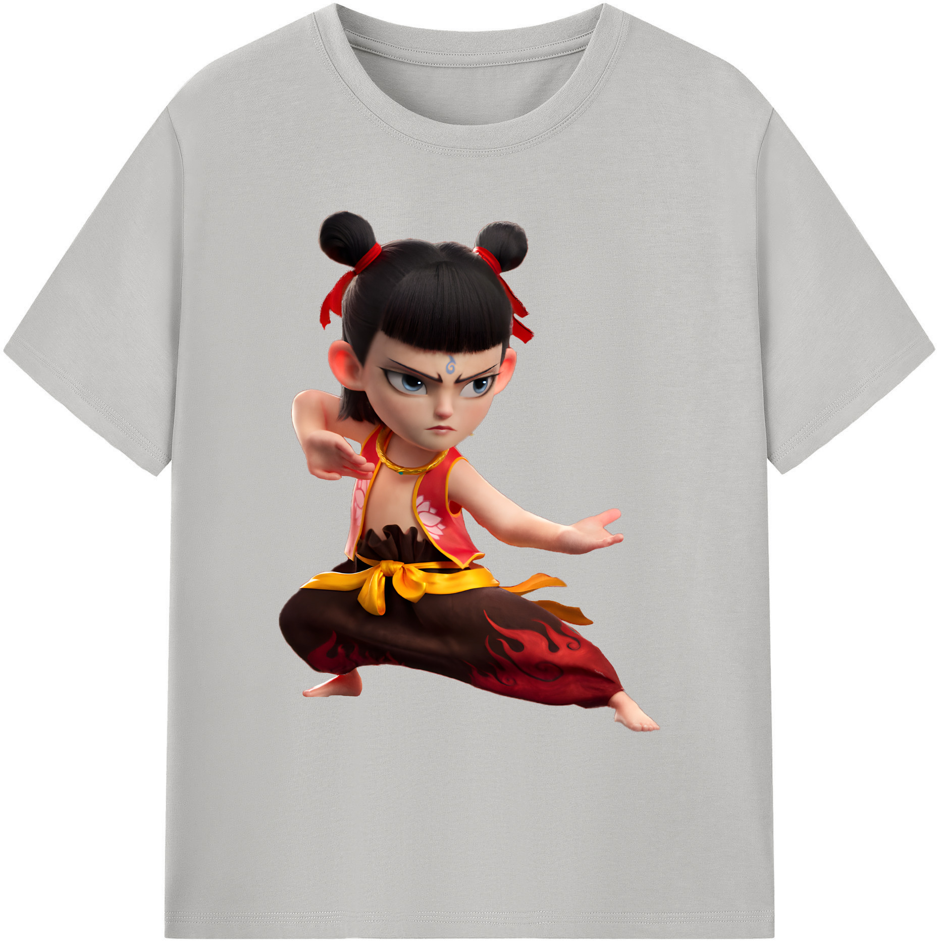 （画像用） Ne Zha 2 ナタ 魔童の大暴れ 綿100％ メンズ半袖Tシャツ｜肌触りやわらか＆通気性