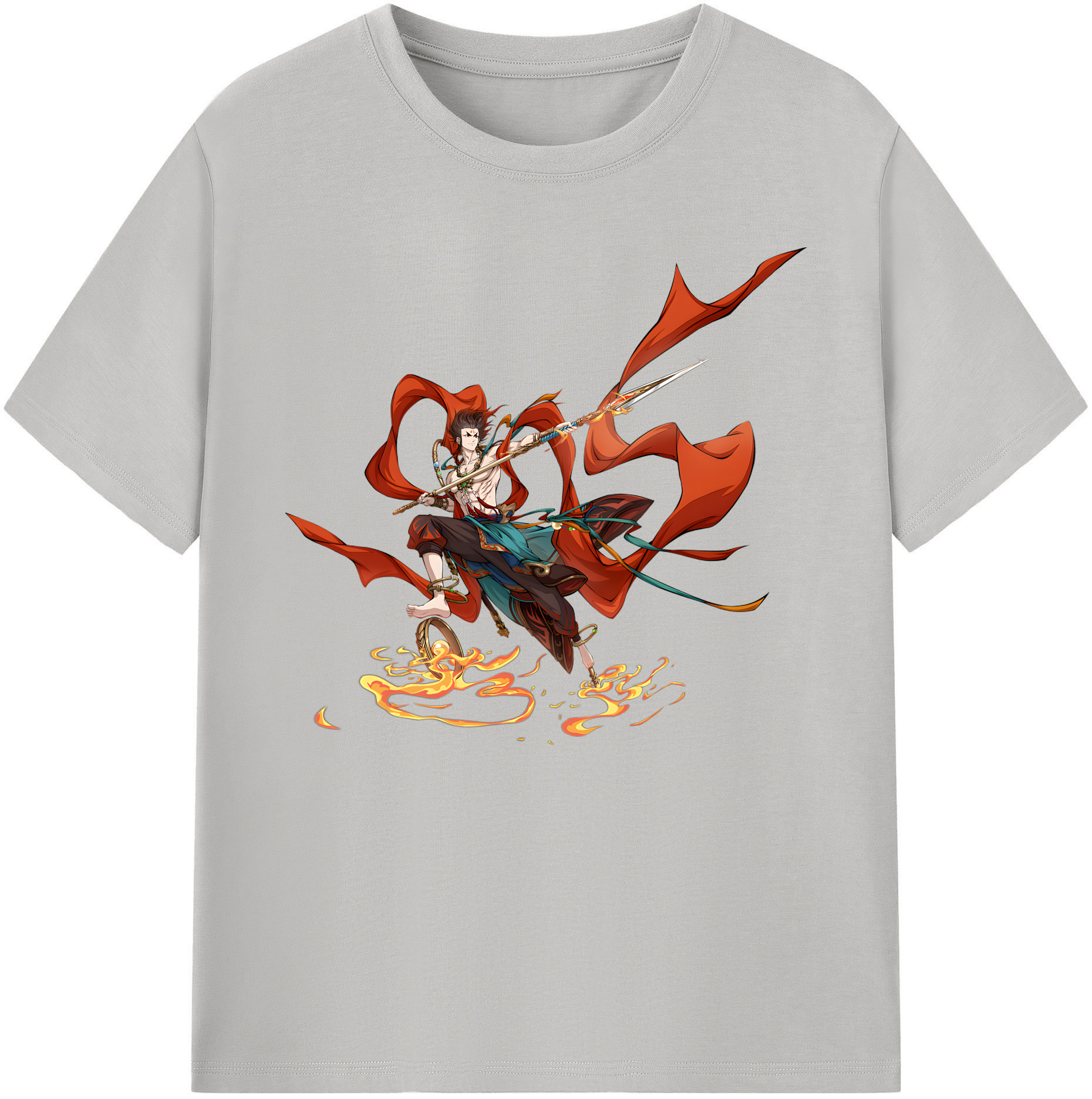 （画像用） Ne Zha 2 ナタ 魔童の大暴れ 綿100％ メンズ半袖Tシャツ｜肌触りやわらか＆通気性