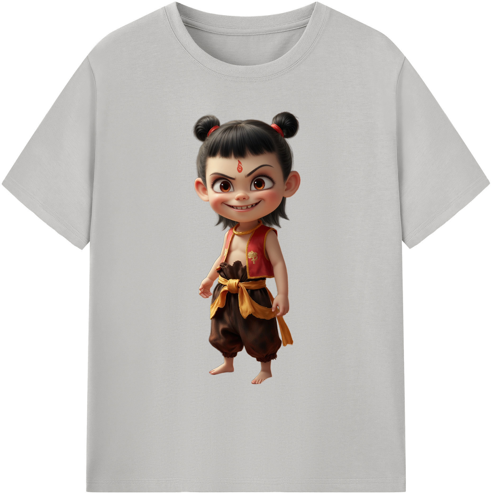 （画像用） Ne Zha 2 ナタ 魔童の大暴れ 綿100％ メンズ半袖Tシャツ｜肌触りやわらか＆通気性