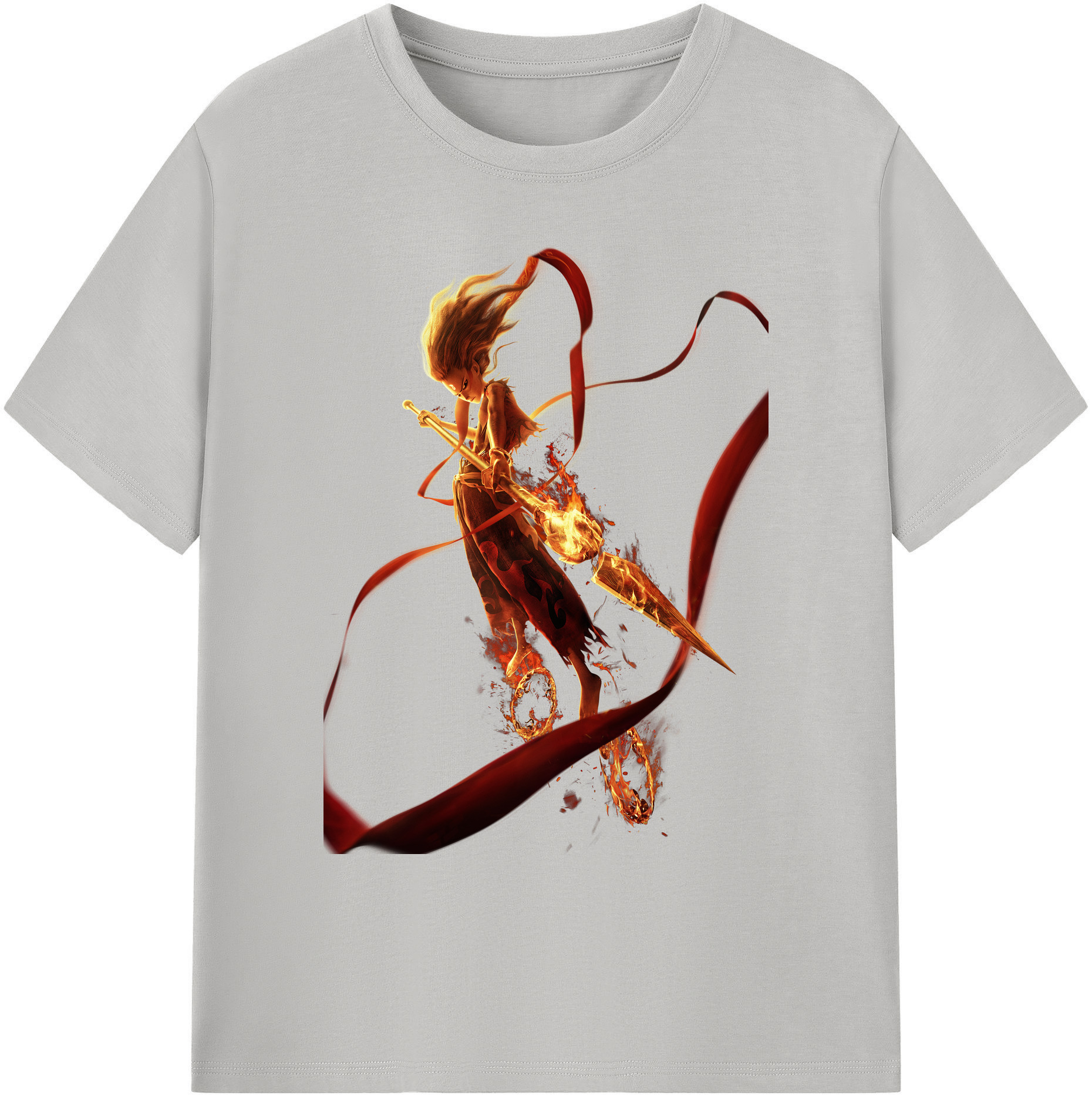 （画像用） Ne Zha 2 ナタ 魔童の大暴れ 綿100％ メンズ半袖Tシャツ｜肌触りやわらか＆通気性