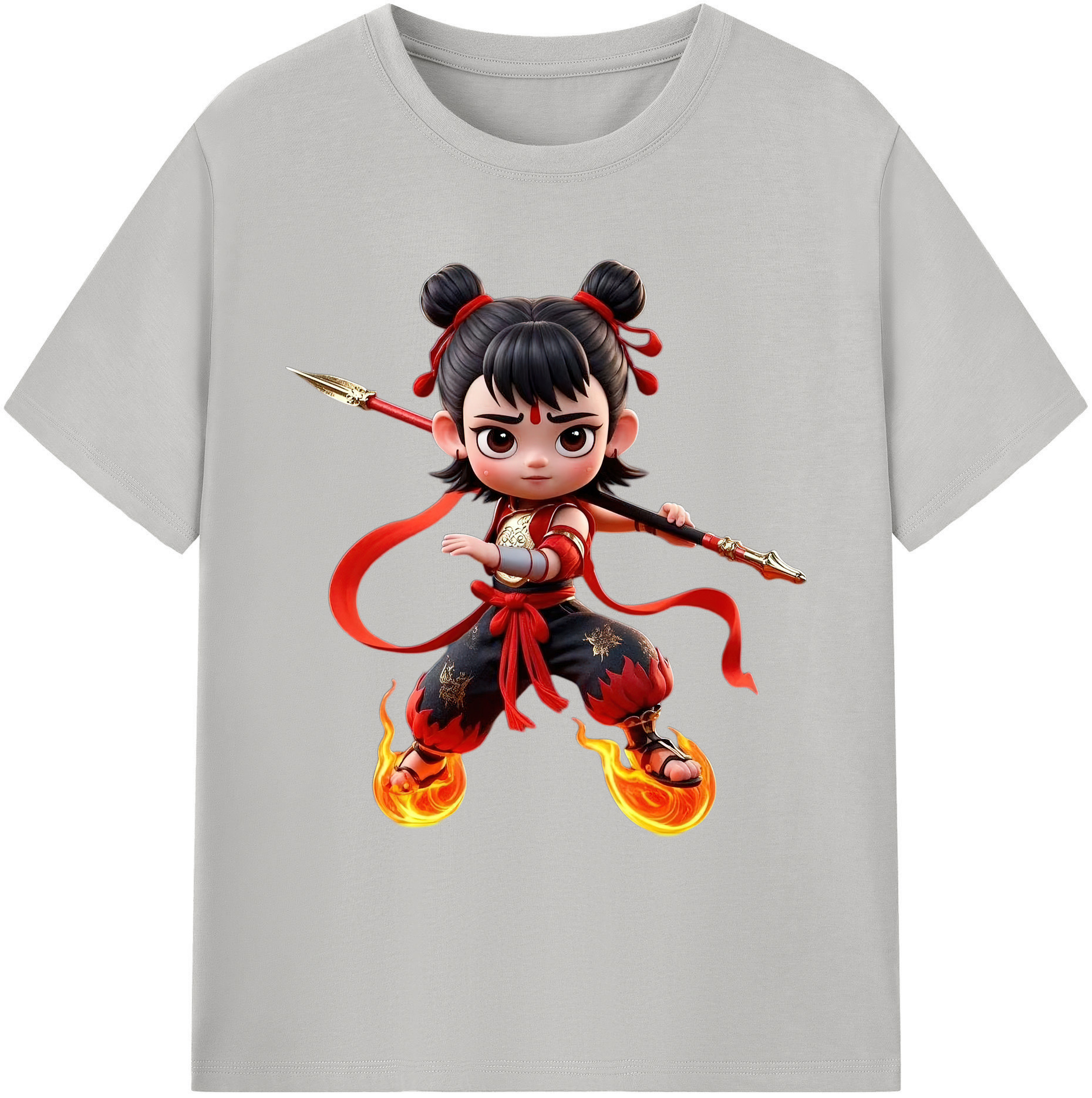 （画像用） Ne Zha 2 ナタ 魔童の大暴れ 綿100％ メンズ半袖Tシャツ｜肌触りやわらか＆通気性